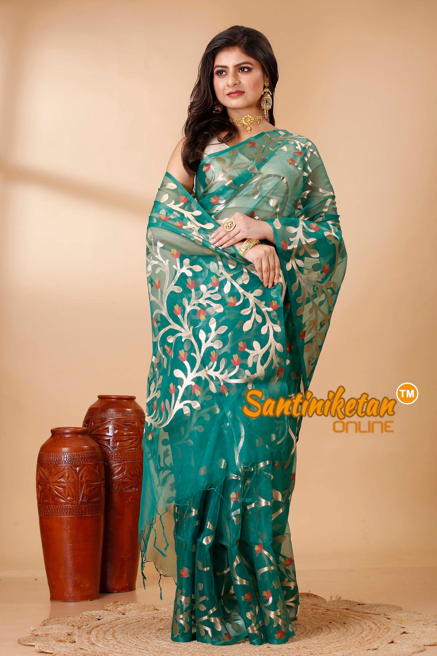 Resham Maslin Jamdani Saree SN202521758
