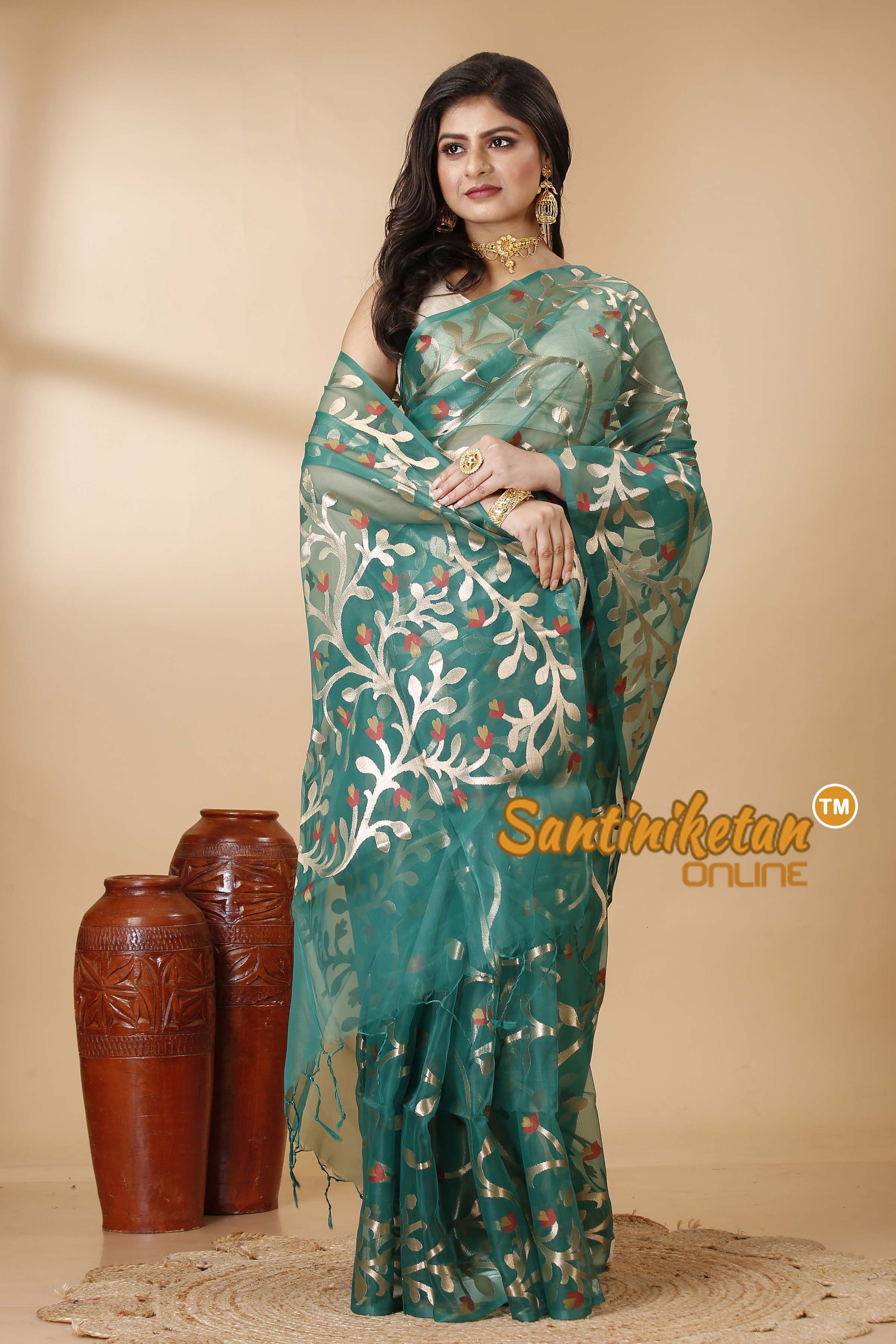 Resham Maslin Jamdani Saree SN202521758