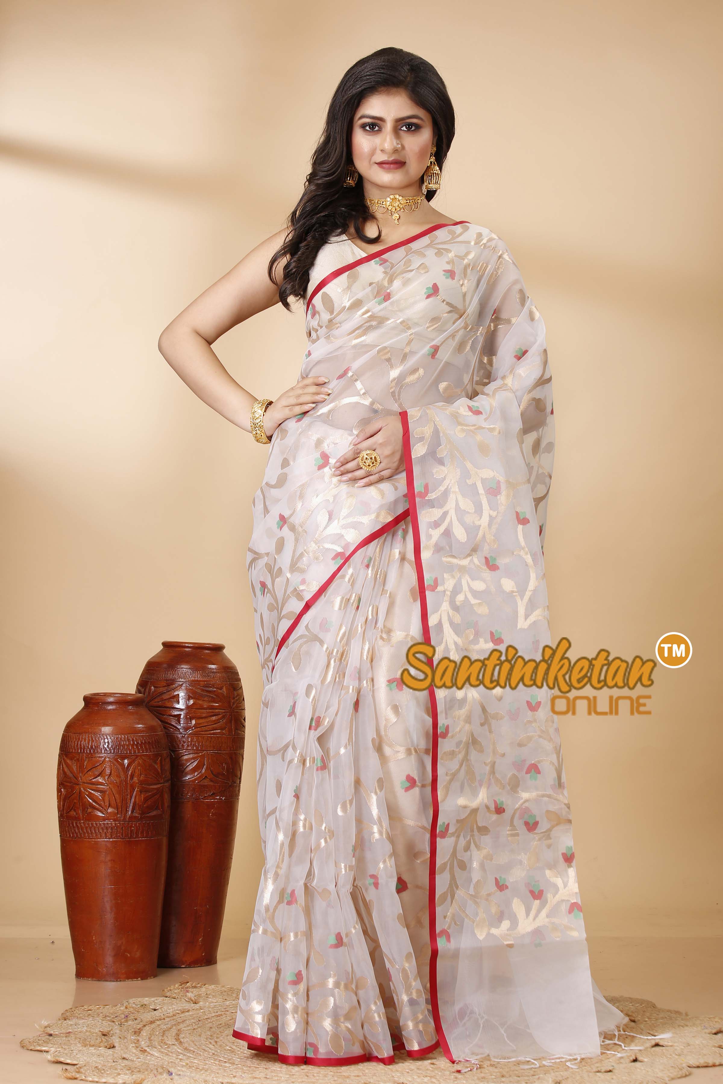 Resham Maslin Jamdani Saree SN202521764