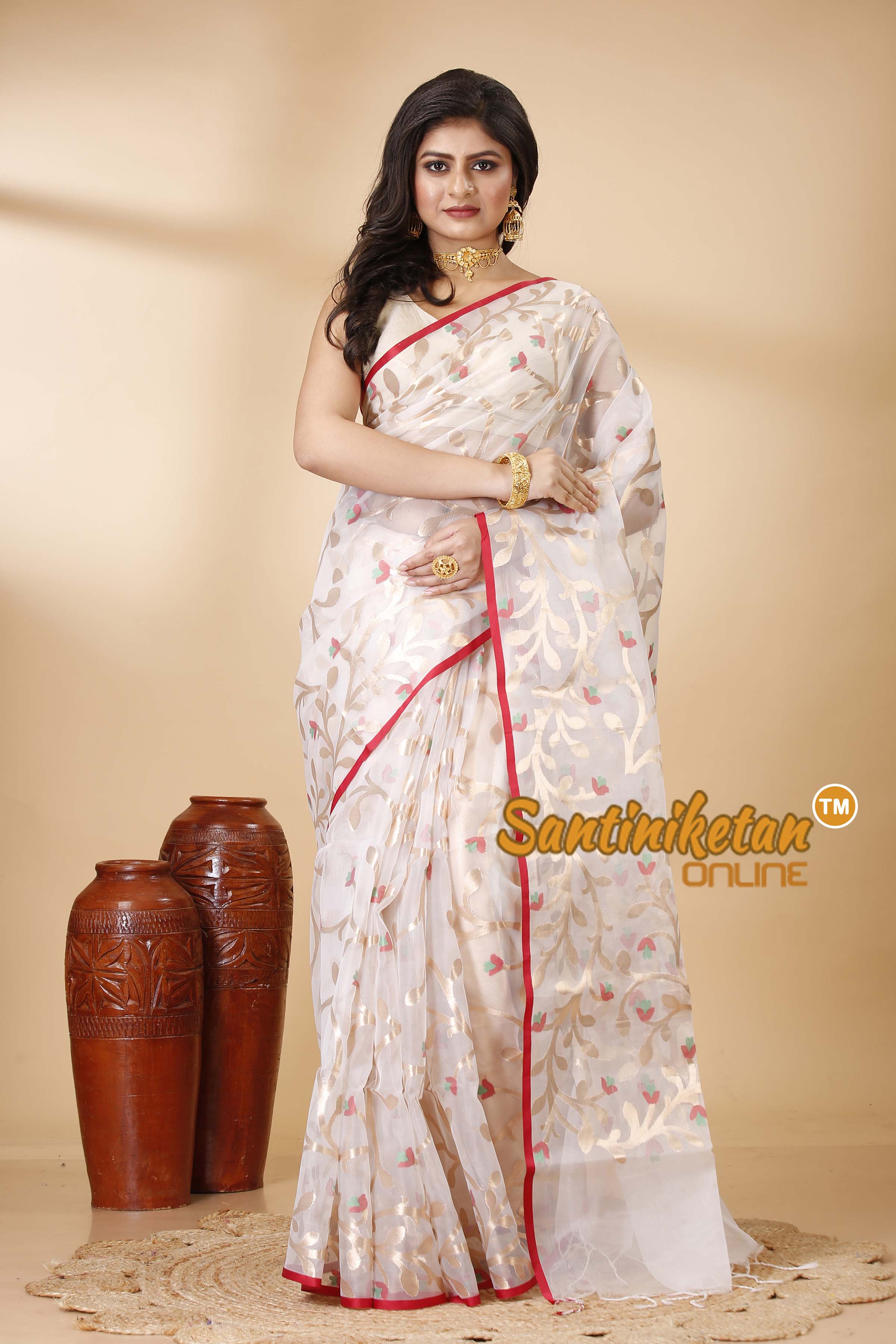 Resham Maslin Jamdani Saree SN202521764