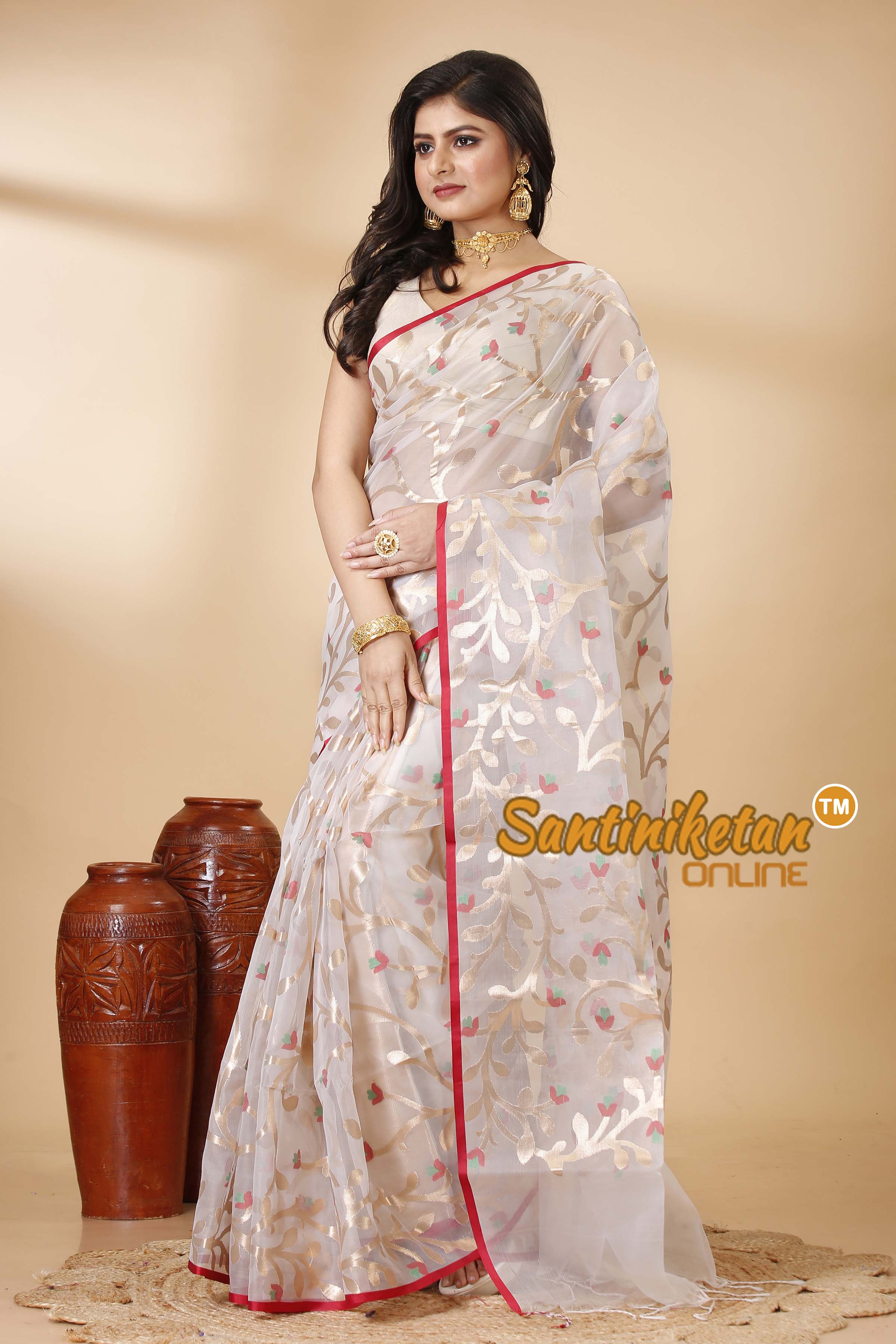 Resham Maslin Jamdani Saree SN202521764