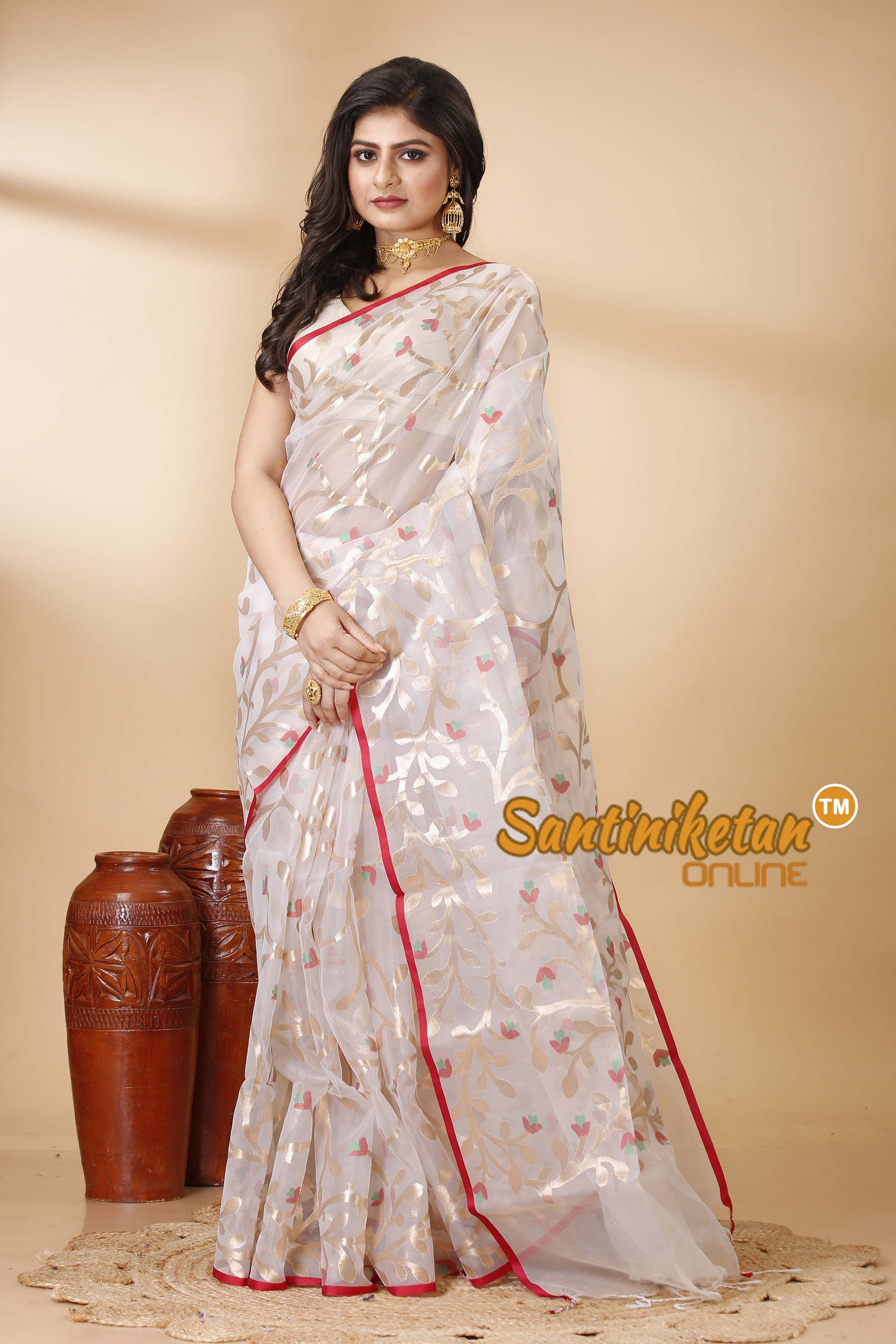 Resham Maslin Jamdani Saree SN202521764