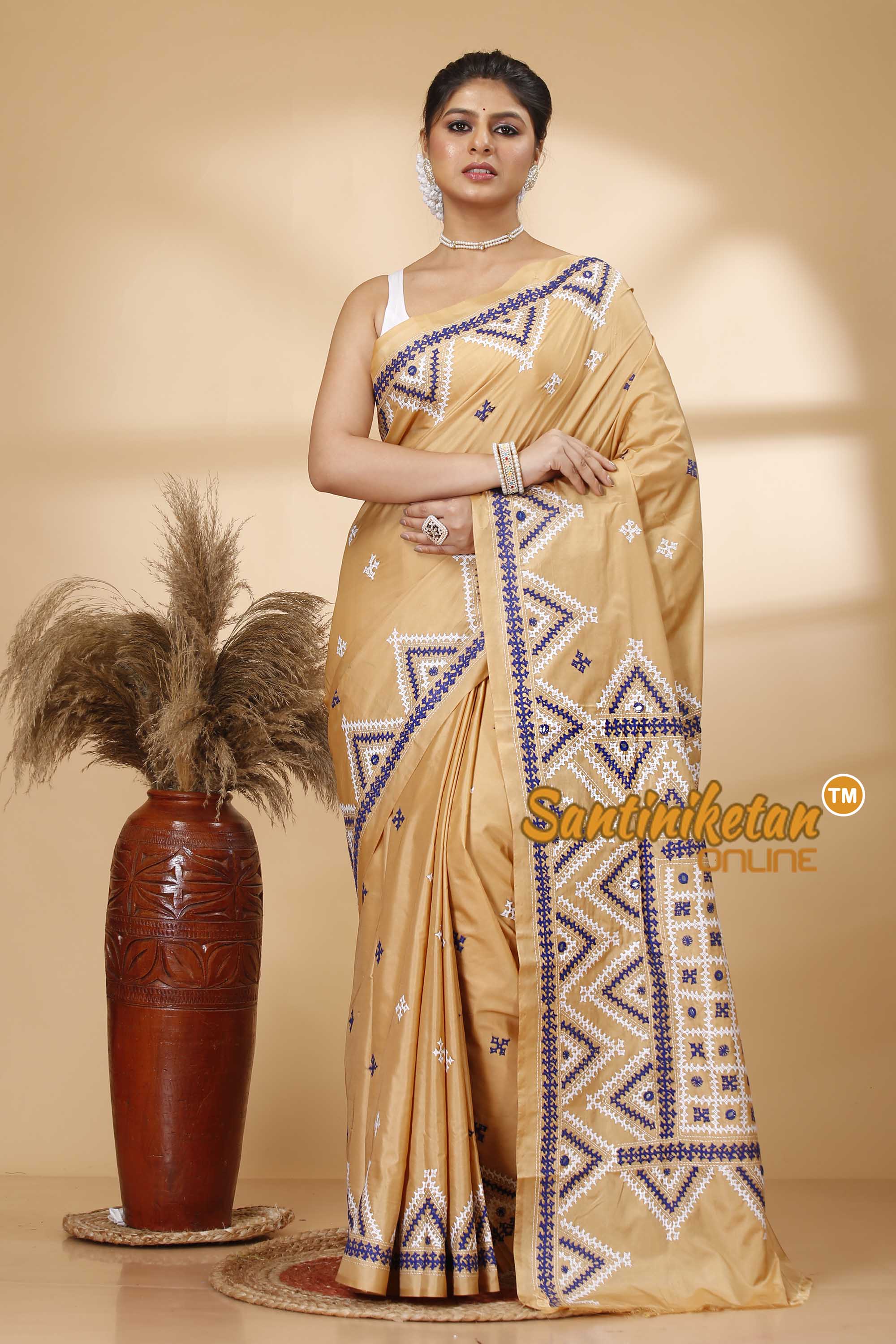 Butter Silk Gujrati Stitch Saree SN202521854