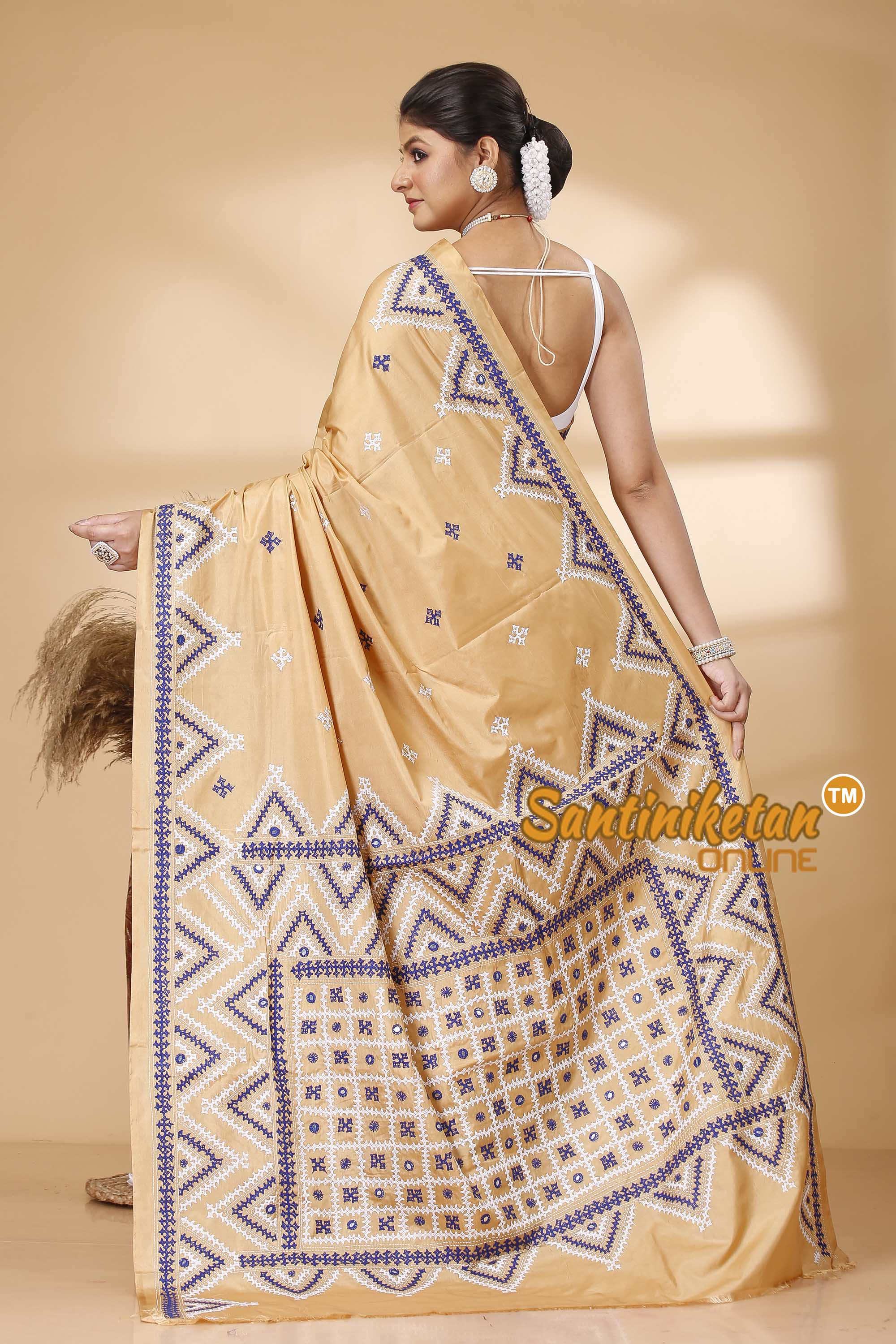 Butter Silk Gujrati Stitch Saree SN202521854