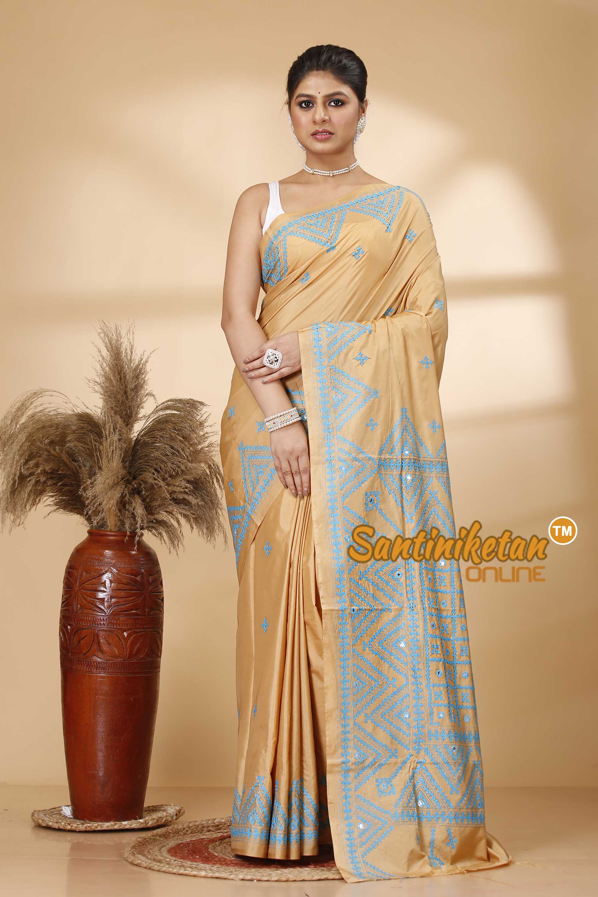 Butter Silk Gujrati Stitch Saree SN202521866