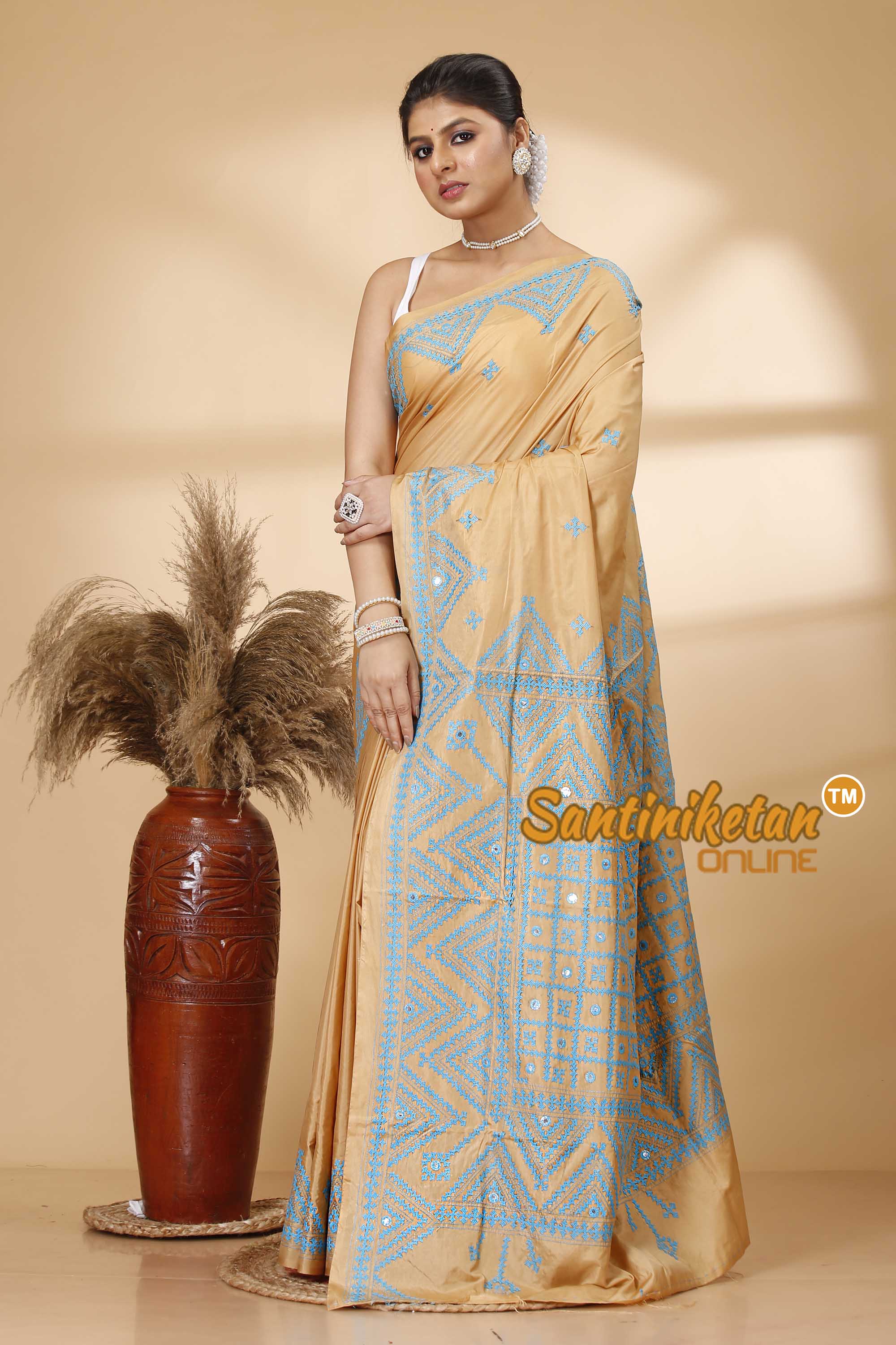 Butter Silk Gujrati Stitch Saree SN202521866