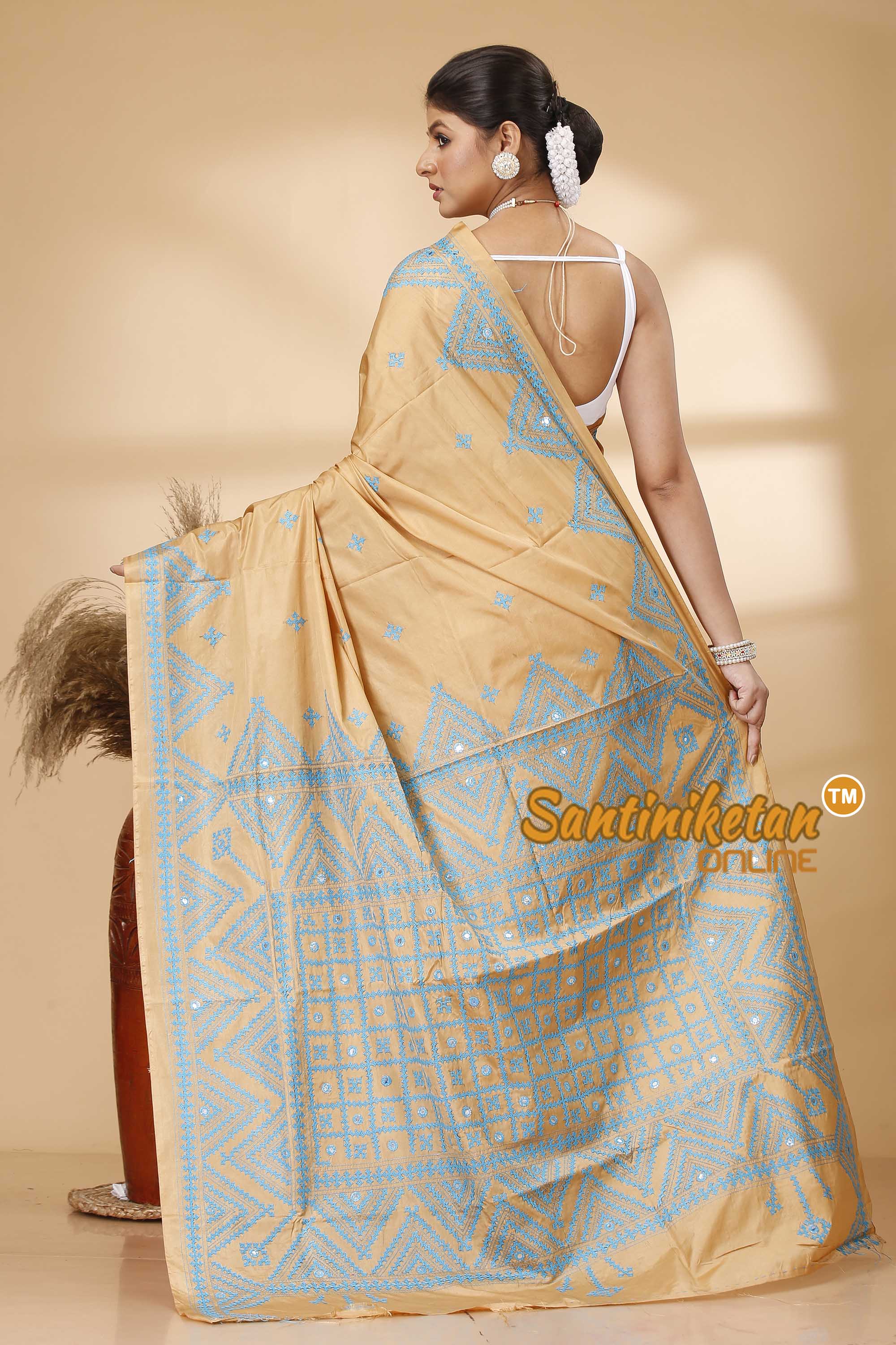 Butter Silk Gujrati Stitch Saree SN202521866
