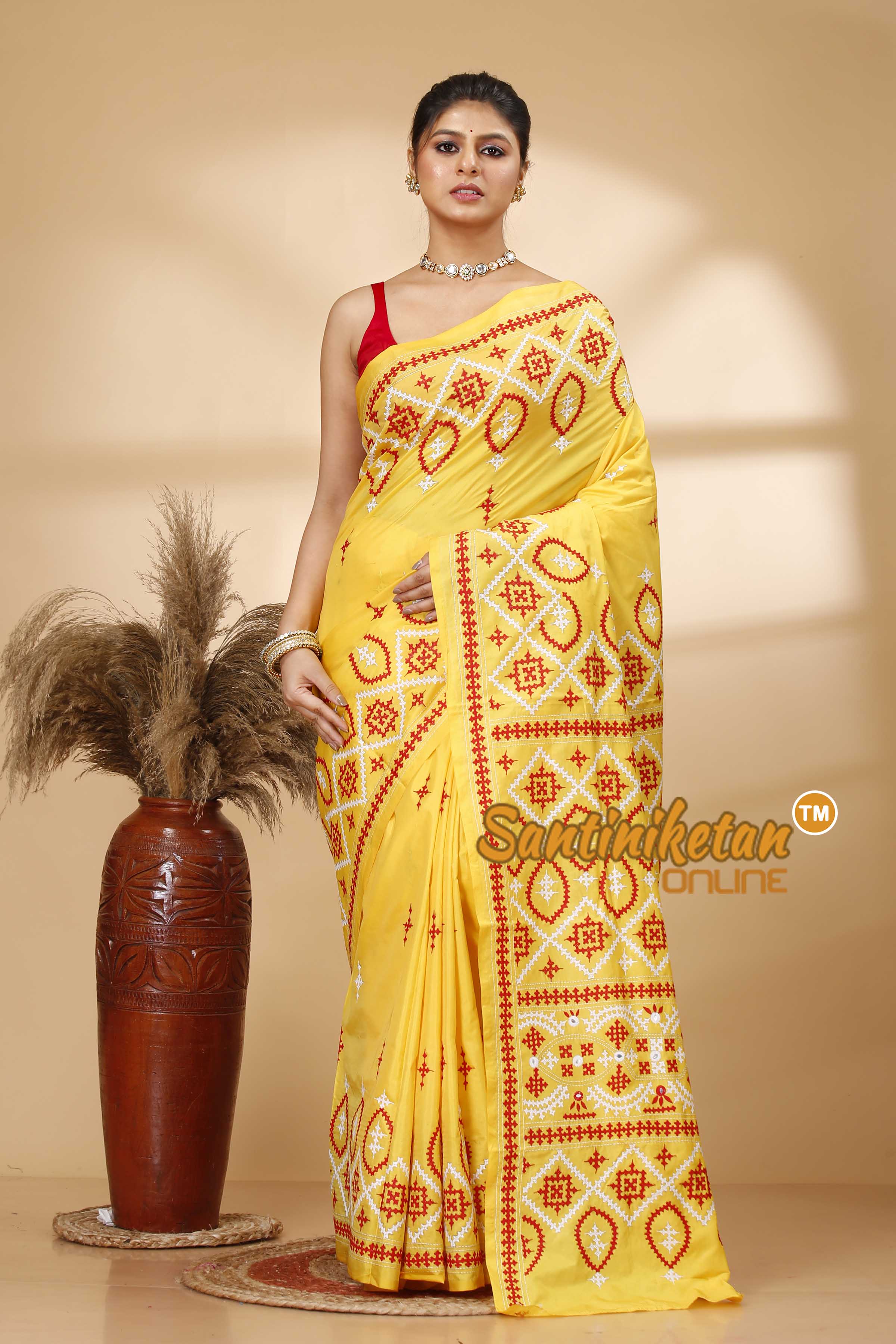 Butter Silk Gujrati Stitch Saree SN202521960
