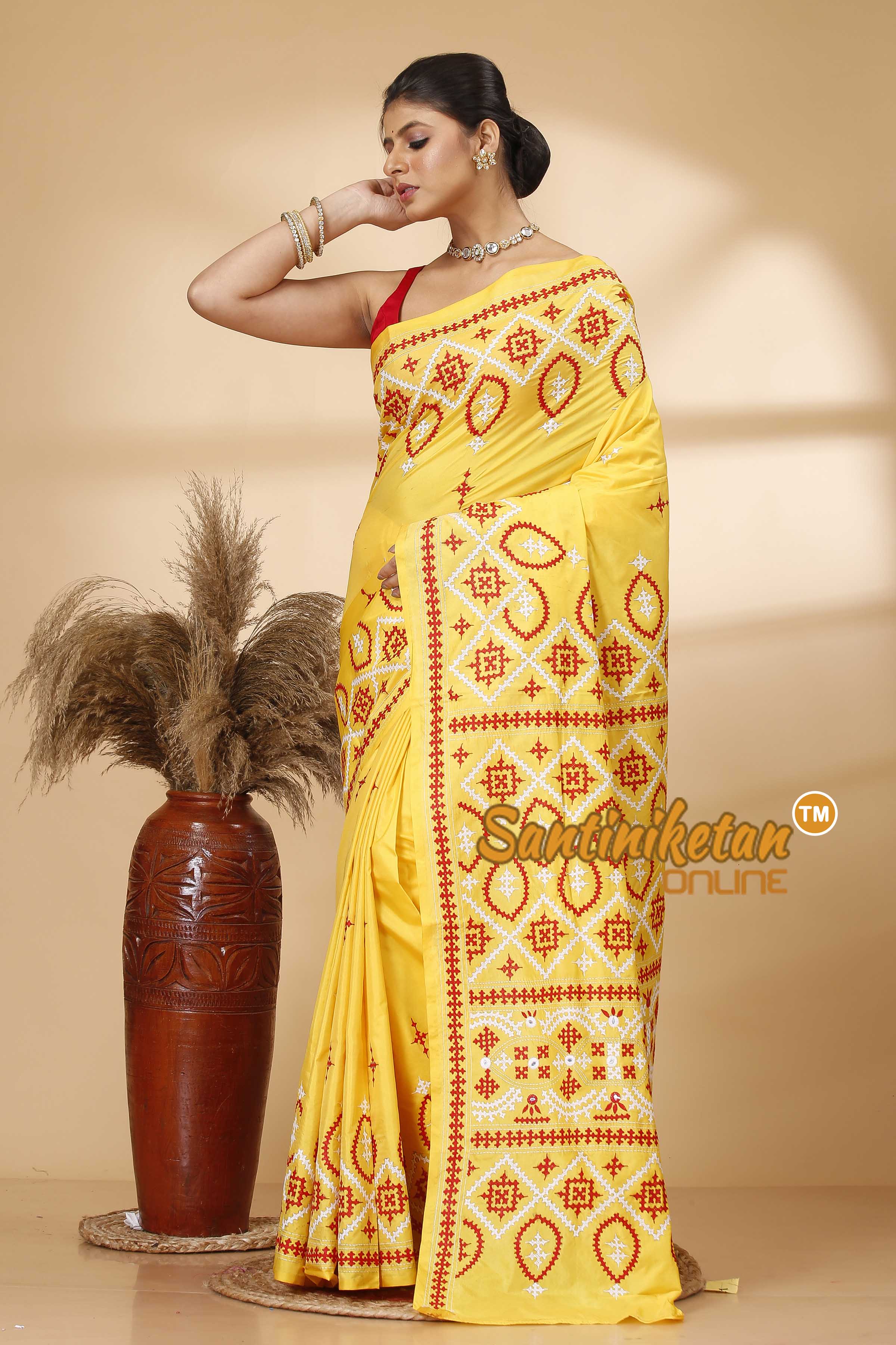 Butter Silk Gujrati Stitch Saree SN202521960