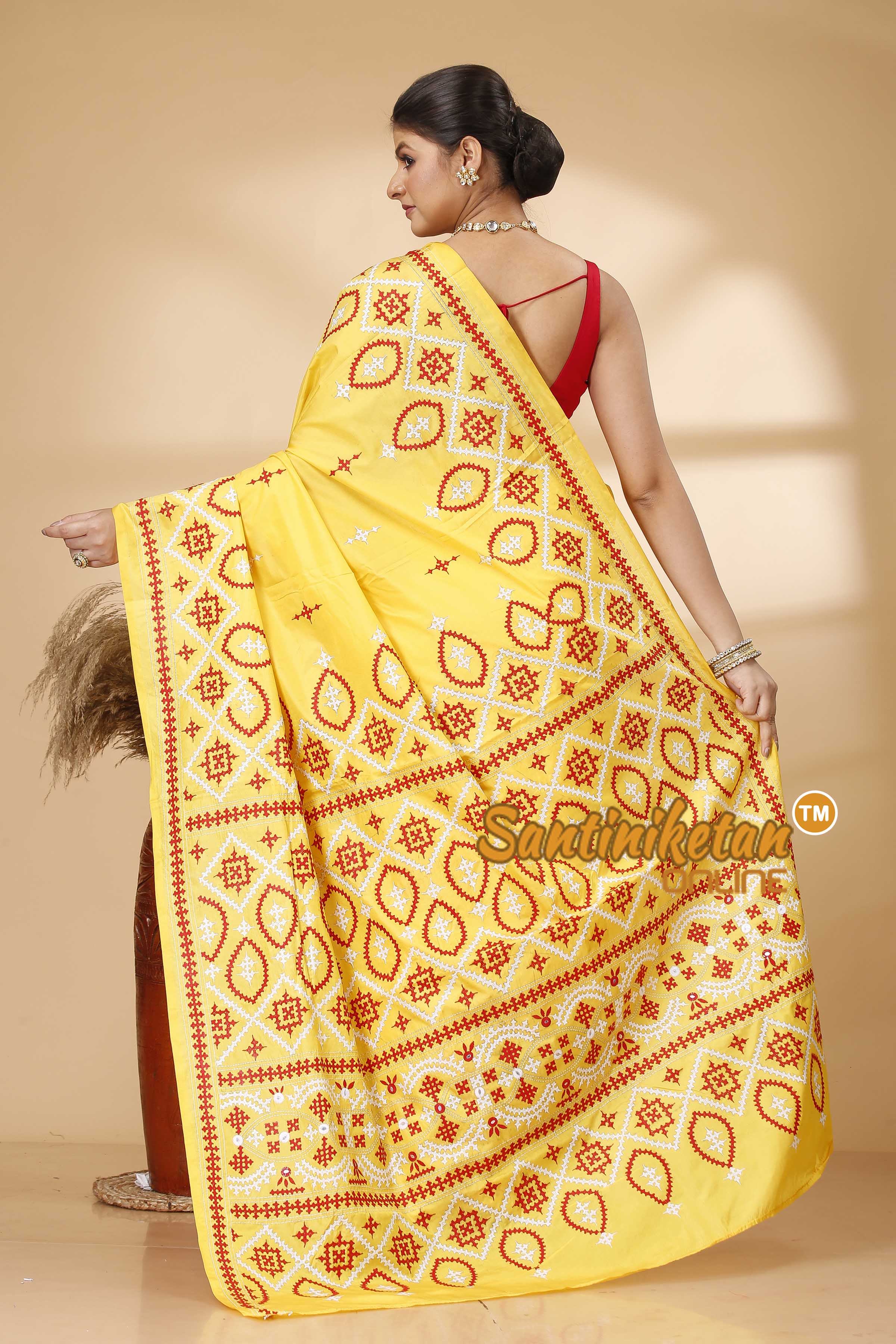 Butter Silk Gujrati Stitch Saree SN202521960