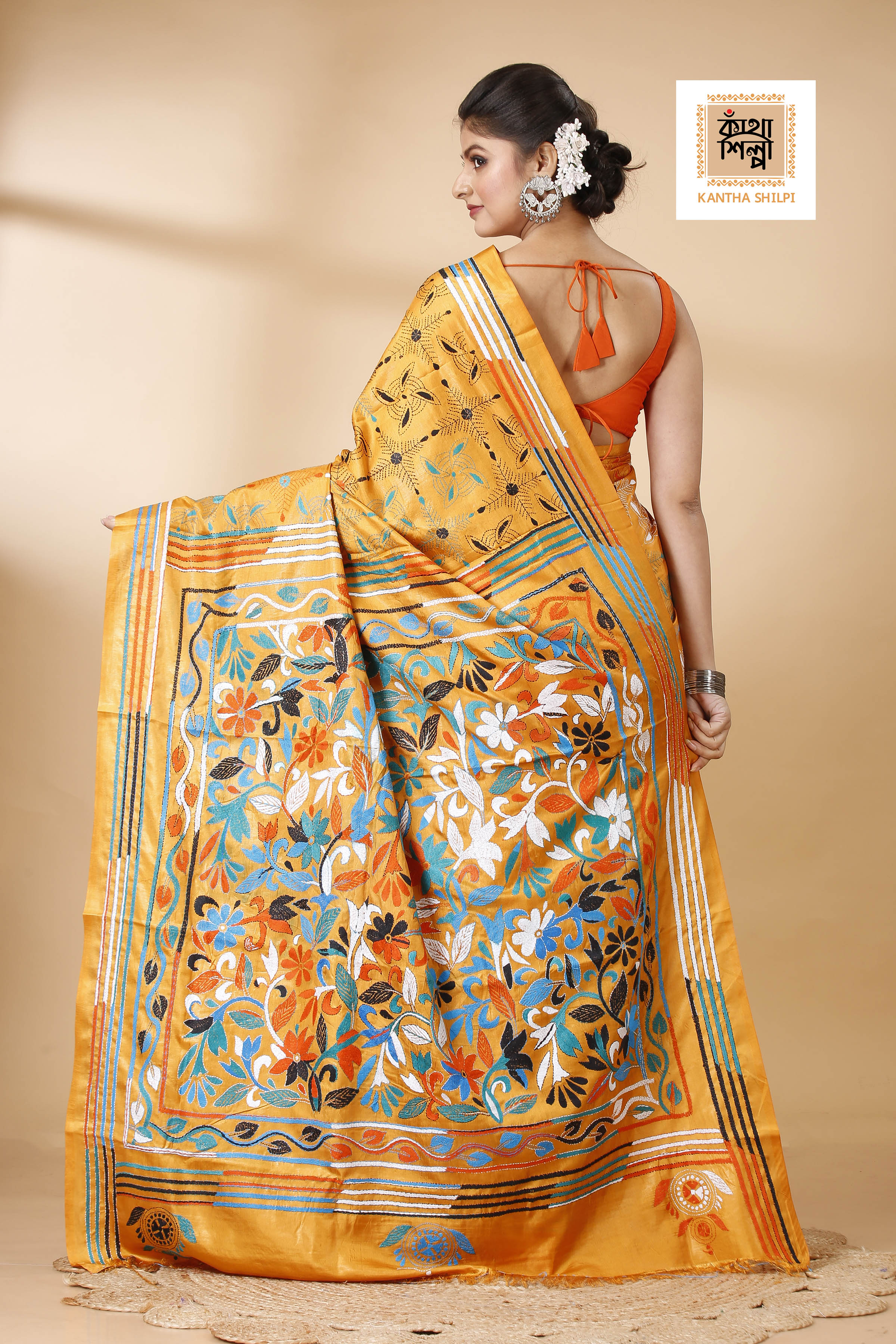 Bangalore Silk Kantha Stitch Saree SN202521964