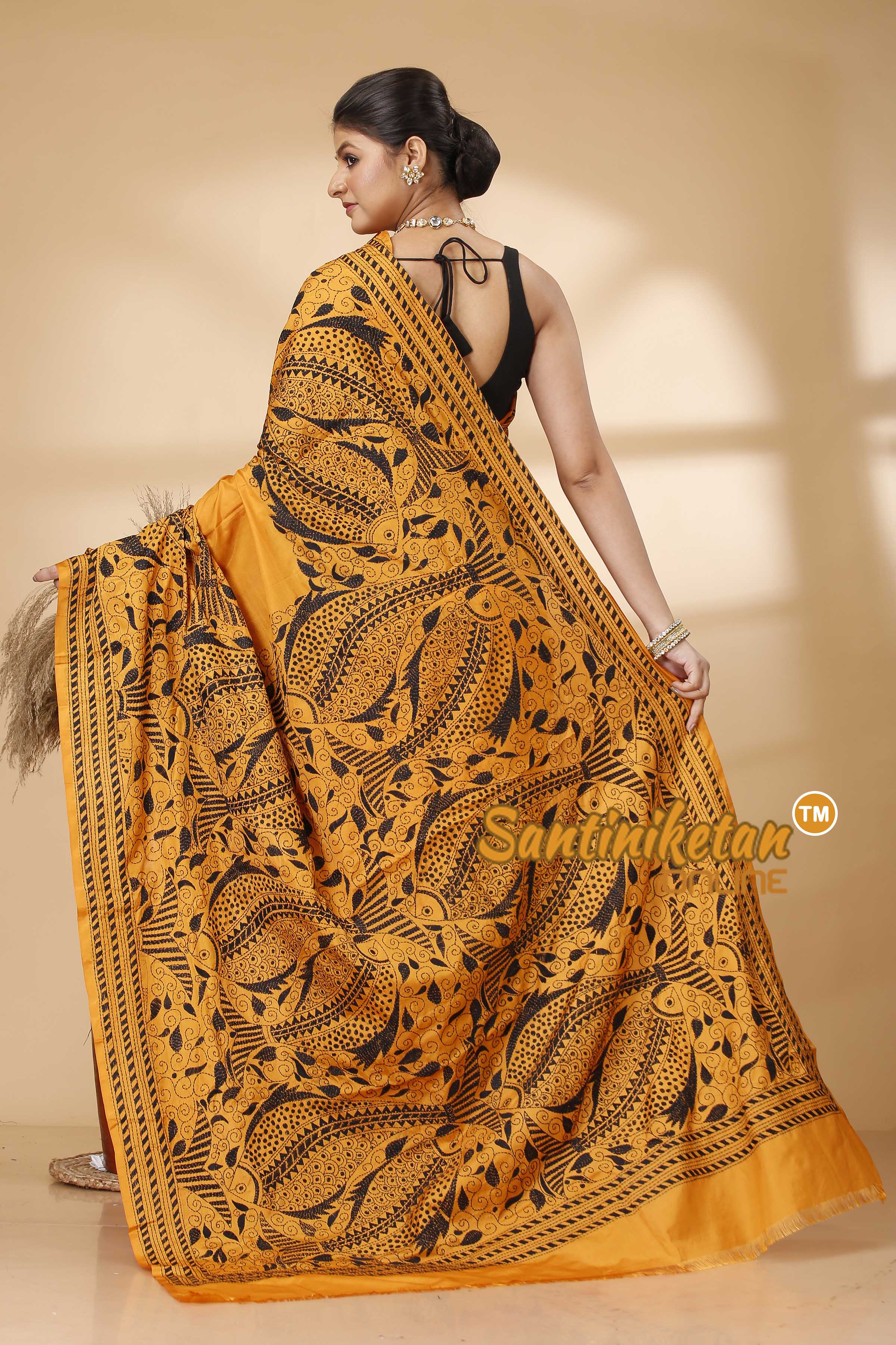 Butter Silk Kantha Stitch Saree SN202522050