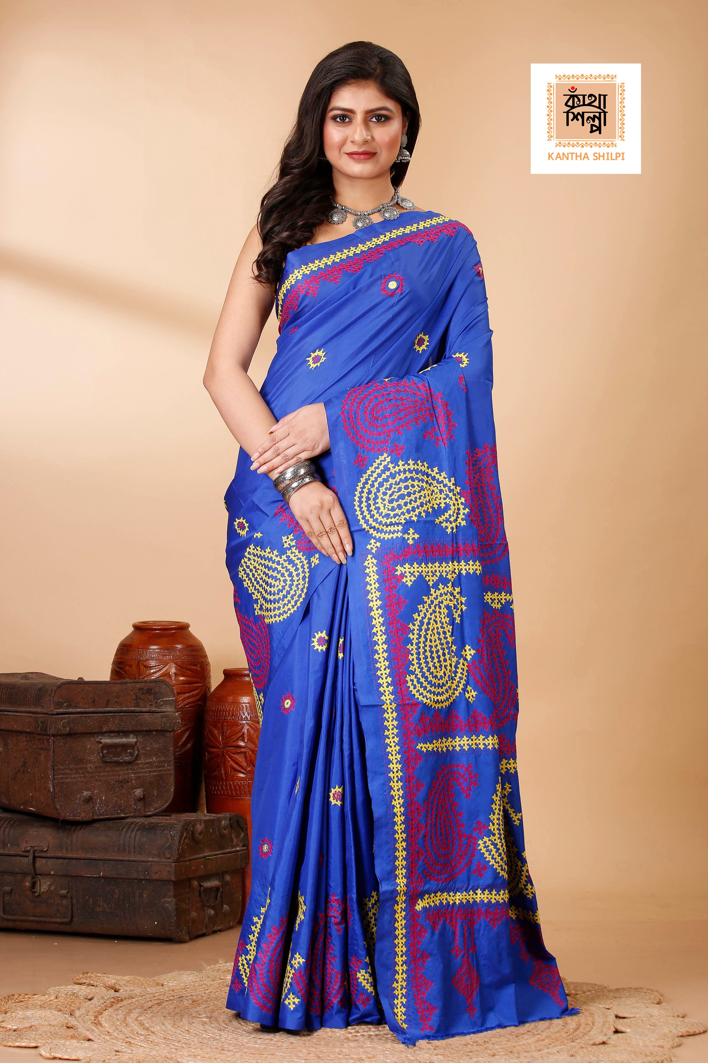 Bangalore Silk Gujrati Stitch Saree SN202522471