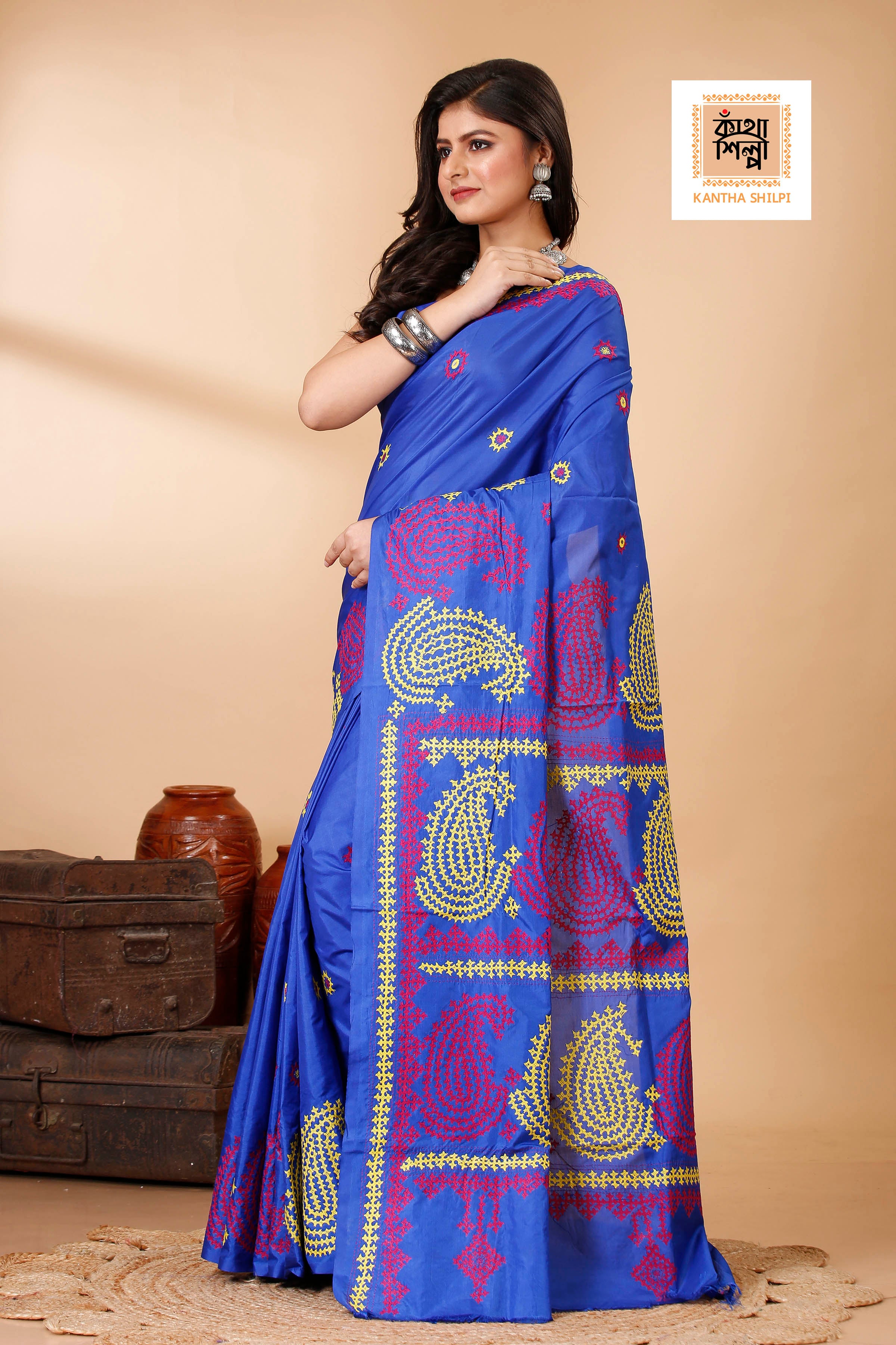 Bangalore Silk Gujrati Stitch Saree SN202522471