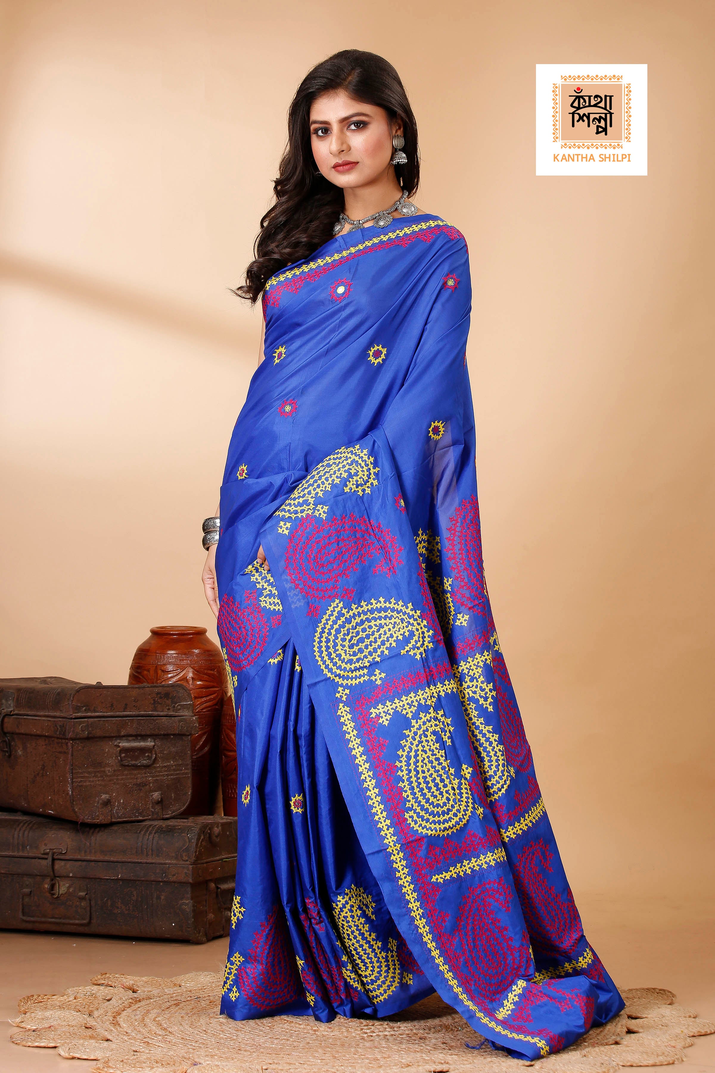 Bangalore Silk Gujrati Stitch Saree SN202522471
