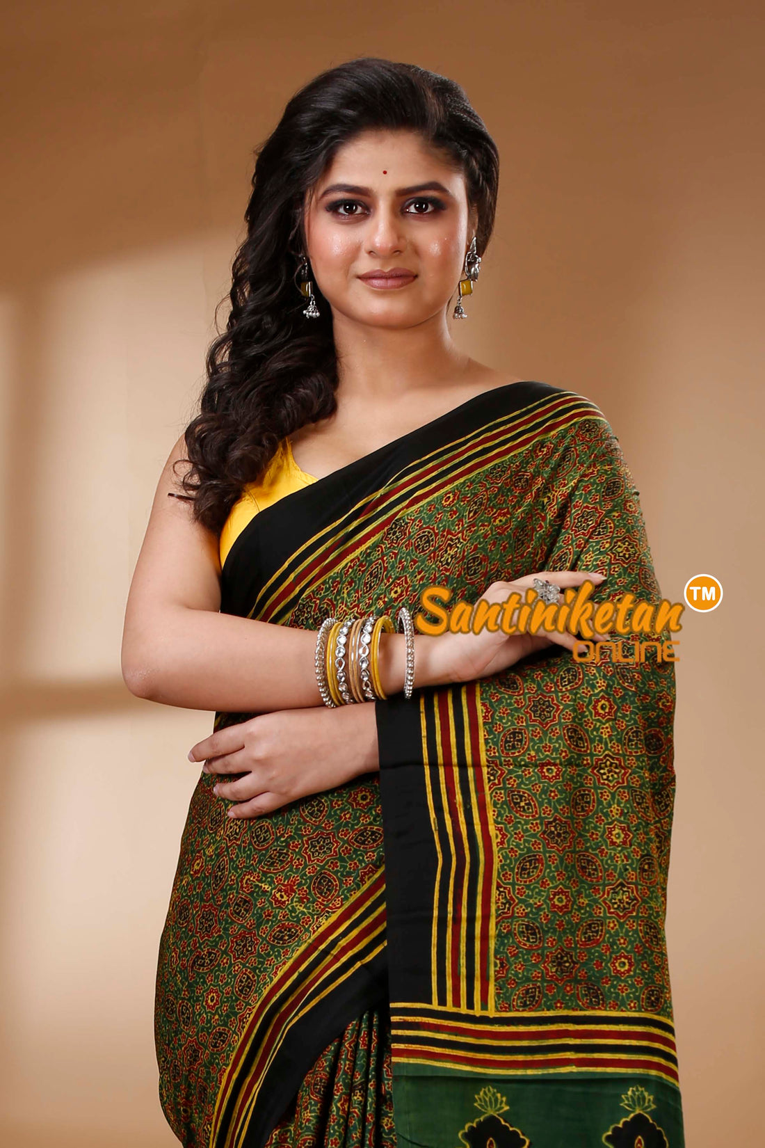 Ajrakh Hand Block On Modal Silk SN202522781