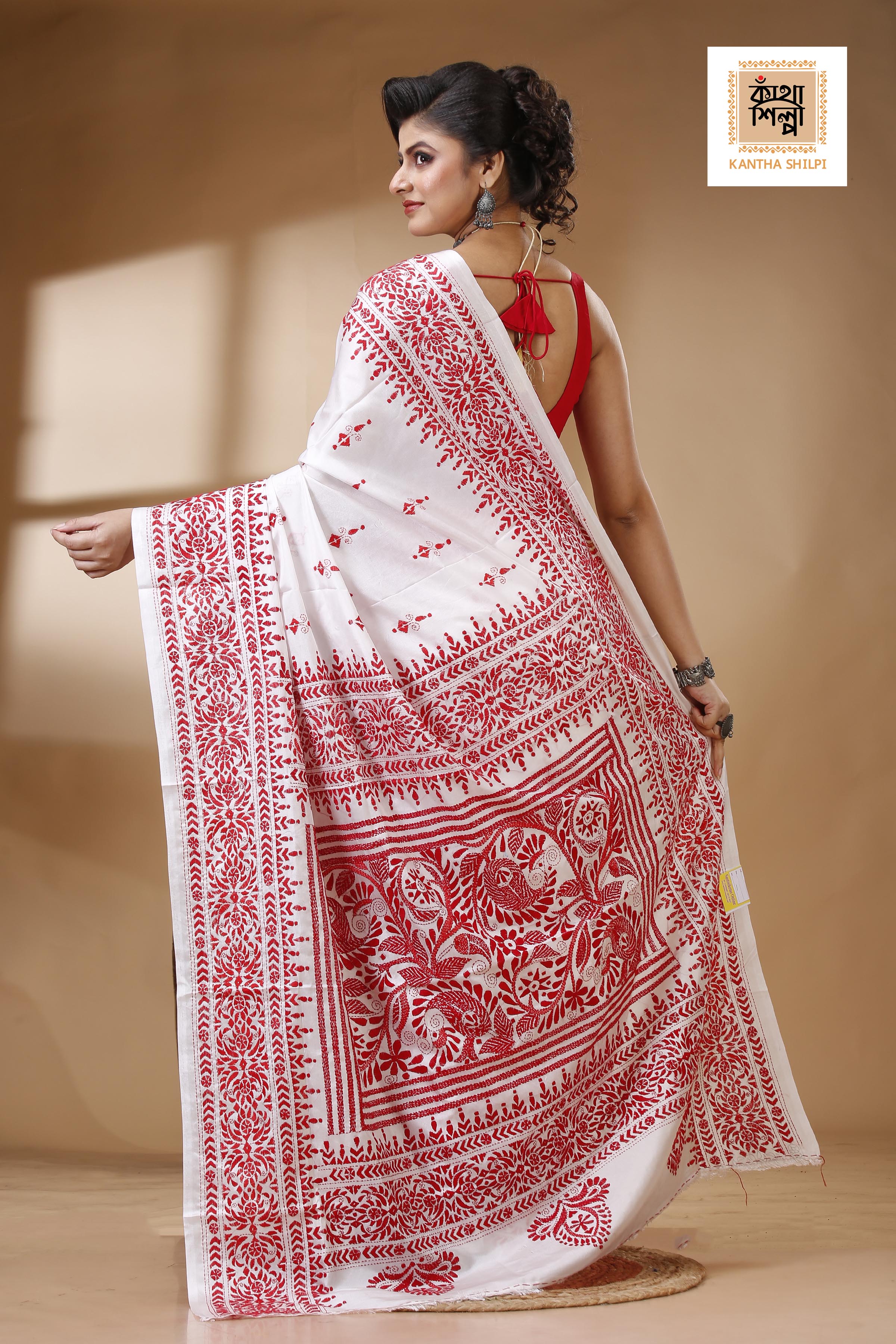 Bangalore Silk Kantha Stitch Saree SN202522925