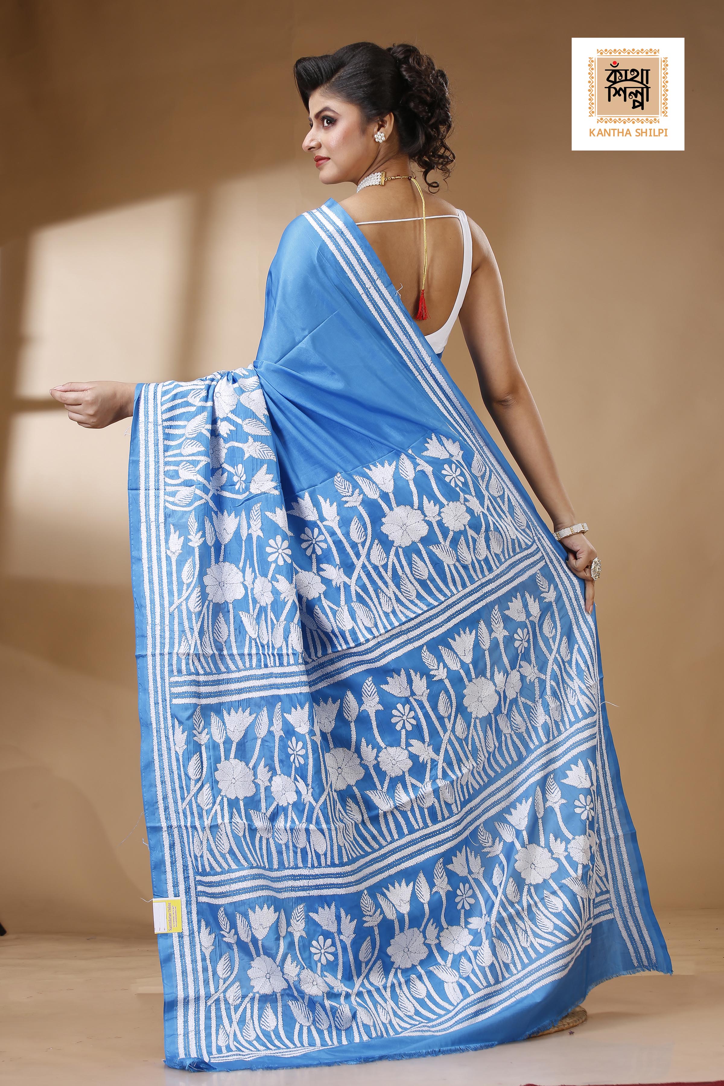 Bangalore Silk Kantha Stitch Saree SN202523007