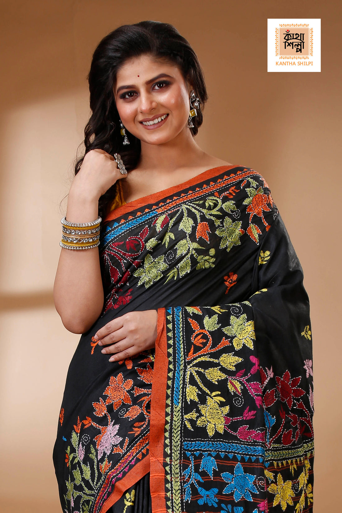 Pure Soft Cotton Kantha Stitch (Hand Embroidery) Saree SN202523049