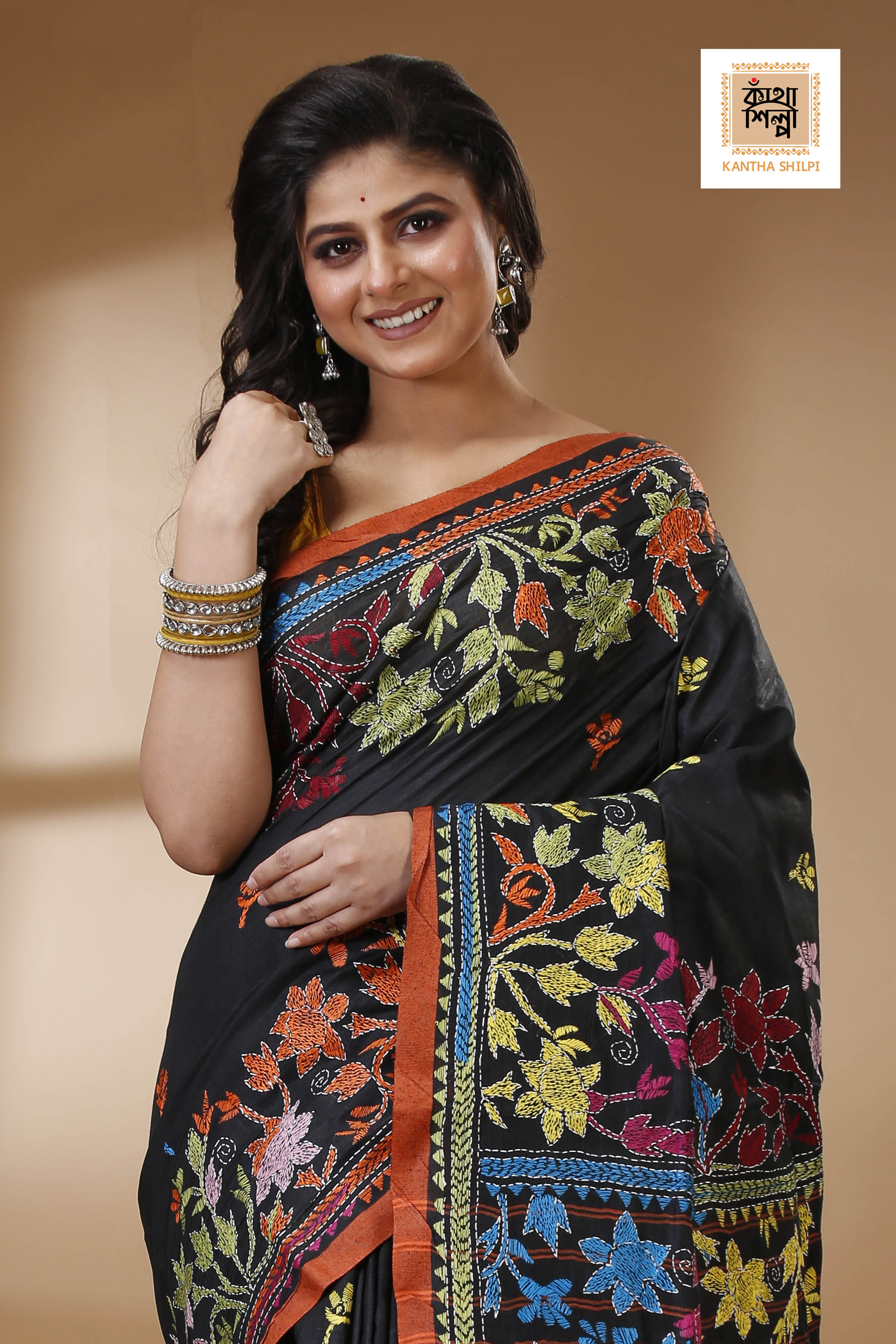 Pure Soft Cotton Kantha Stitch (Hand Embroidery) Saree SN202523049