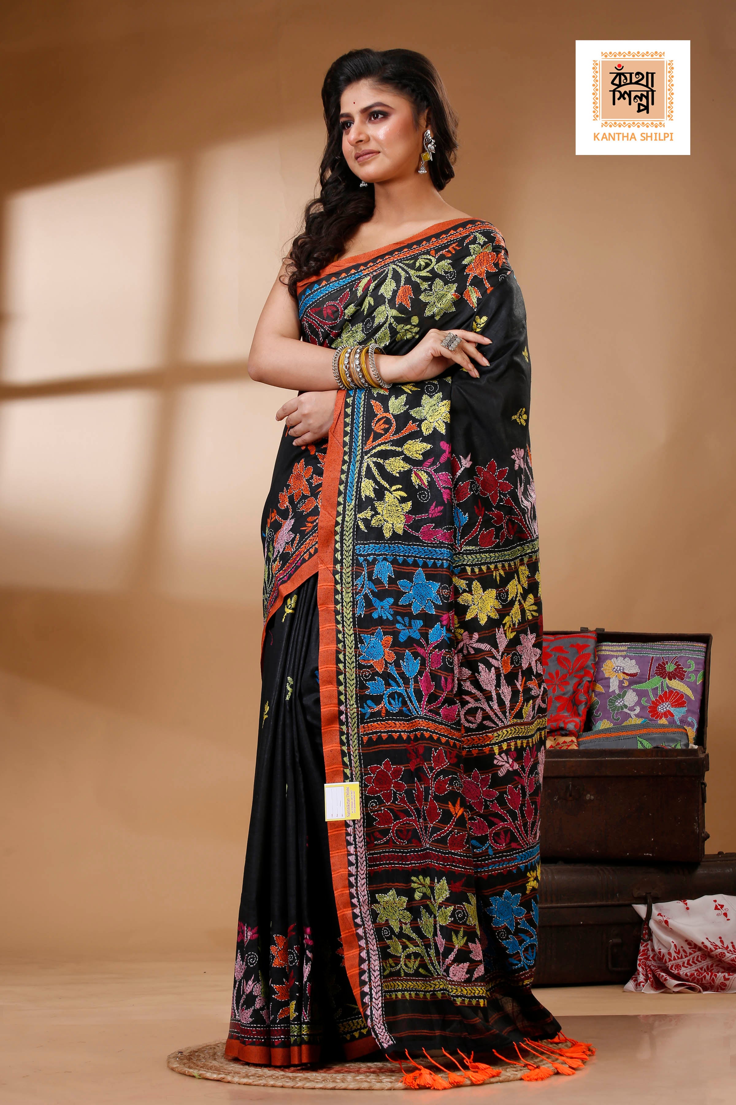 Pure Soft Cotton Kantha Stitch (Hand Embroidery) Saree SN202523049