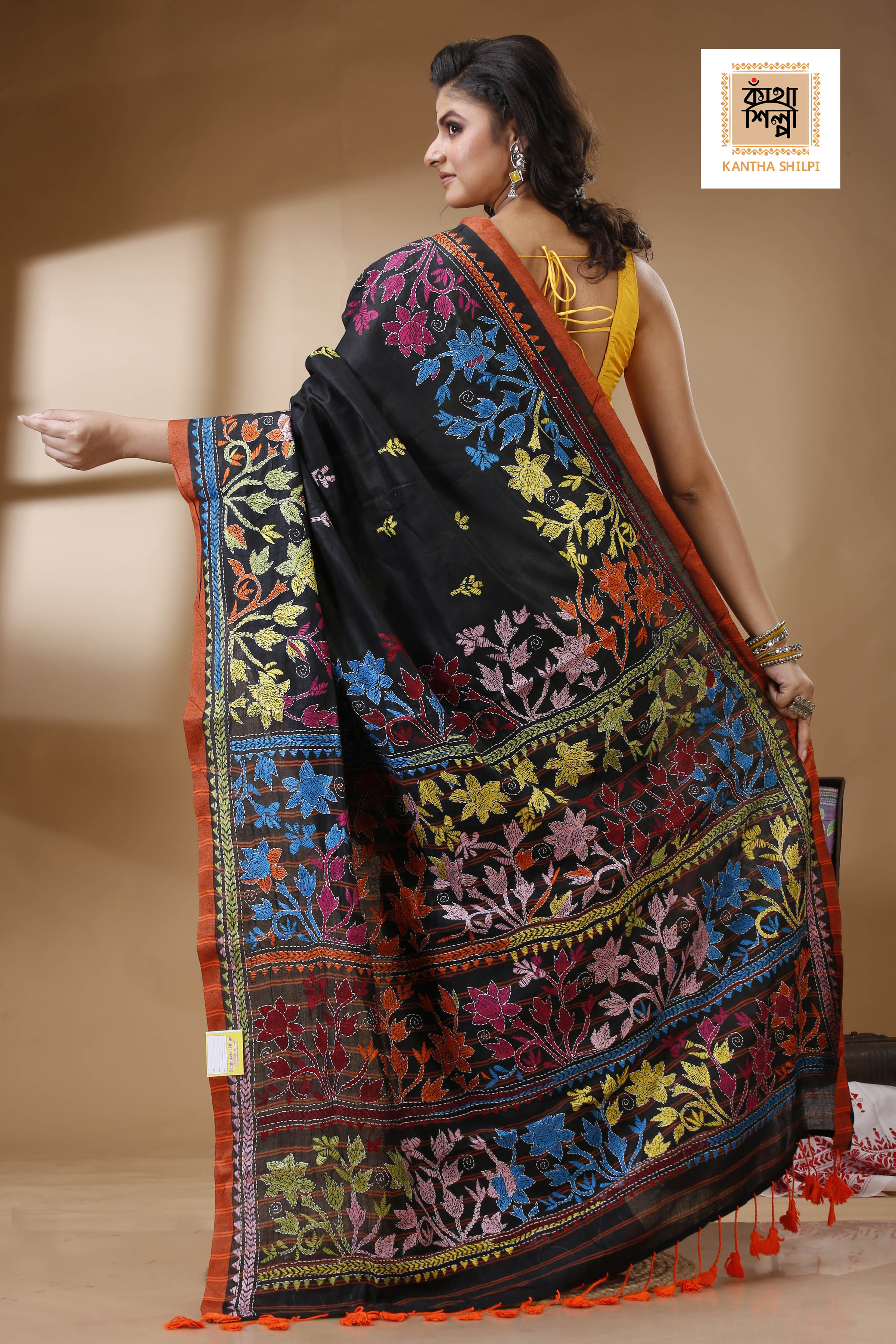 Pure Soft Cotton Kantha Stitch (Hand Embroidery) Saree SN202523049