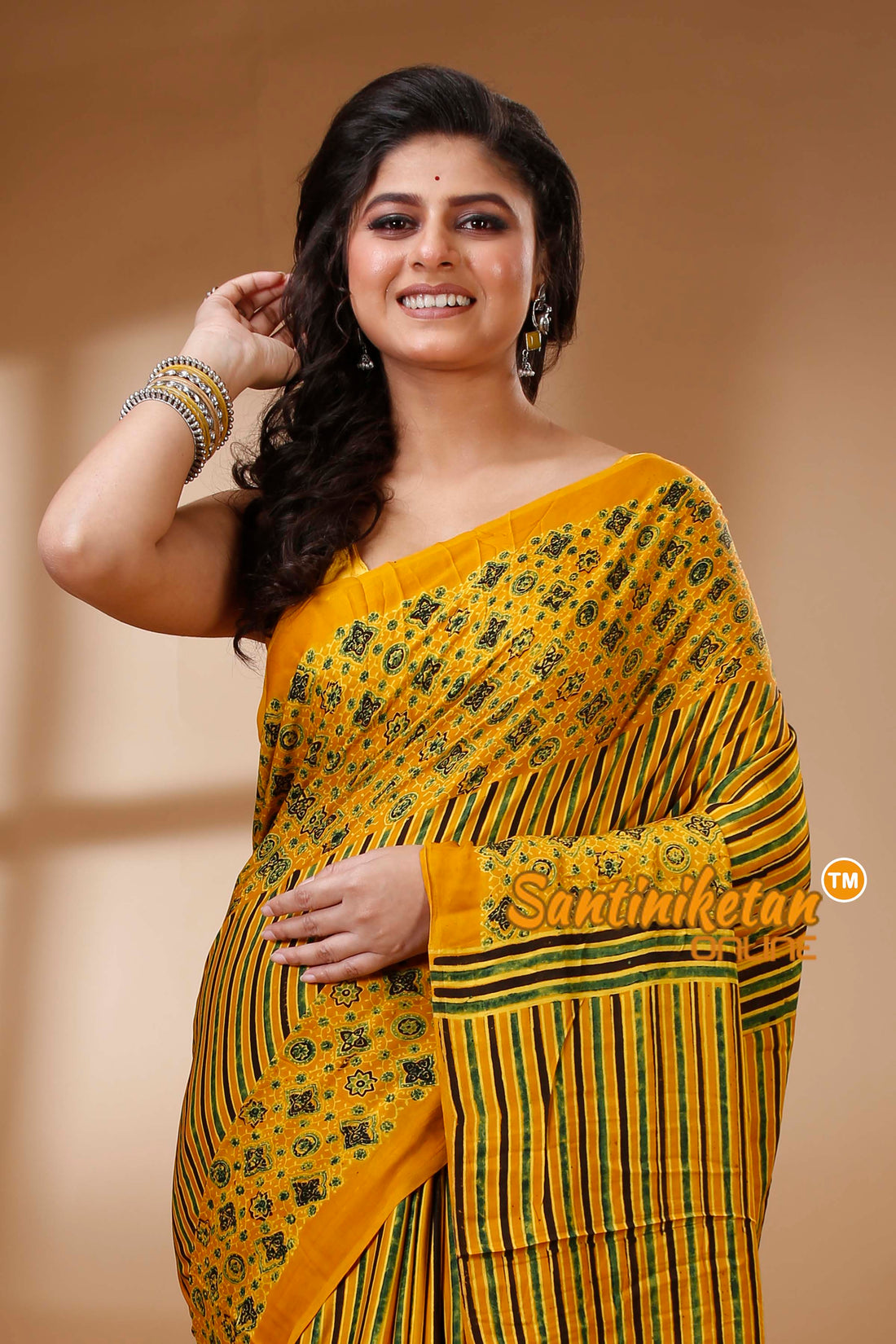 Ajrakh Hand Block On Modal Silk SN202523104