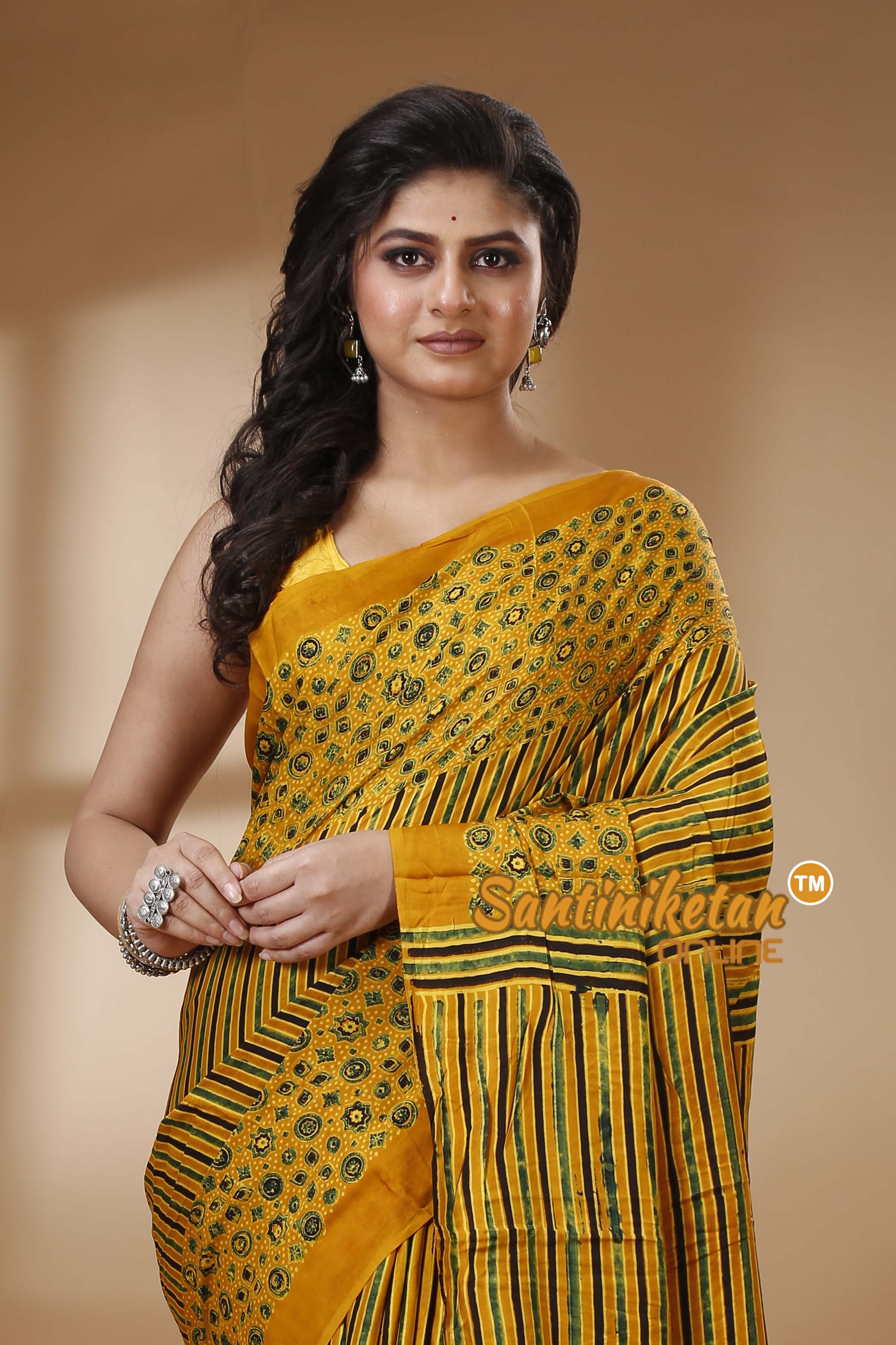 Ajrakh Hand Block On Modal Silk SN202523122