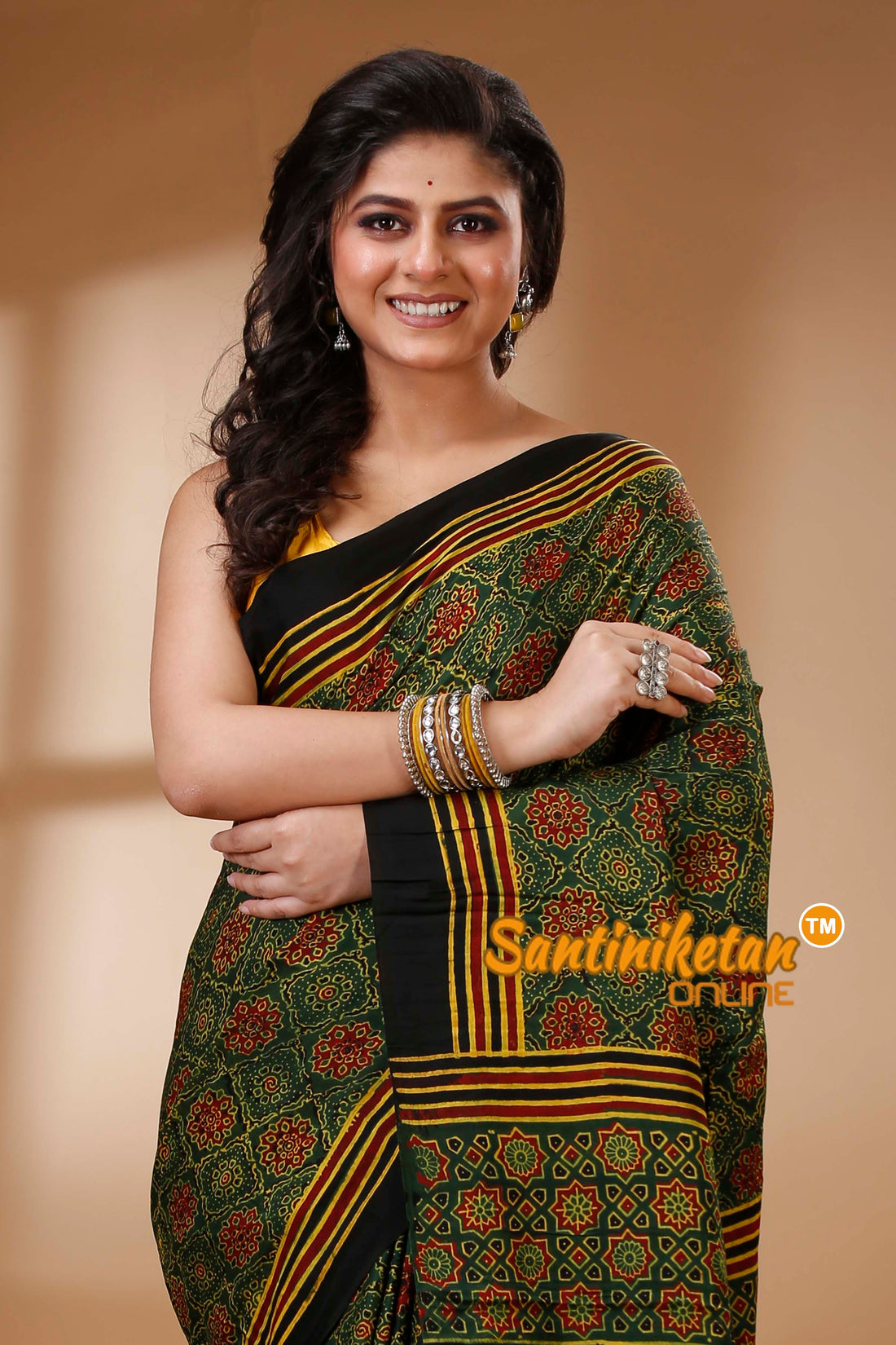 Ajrakh Hand Block On Modal Silk SN202523135