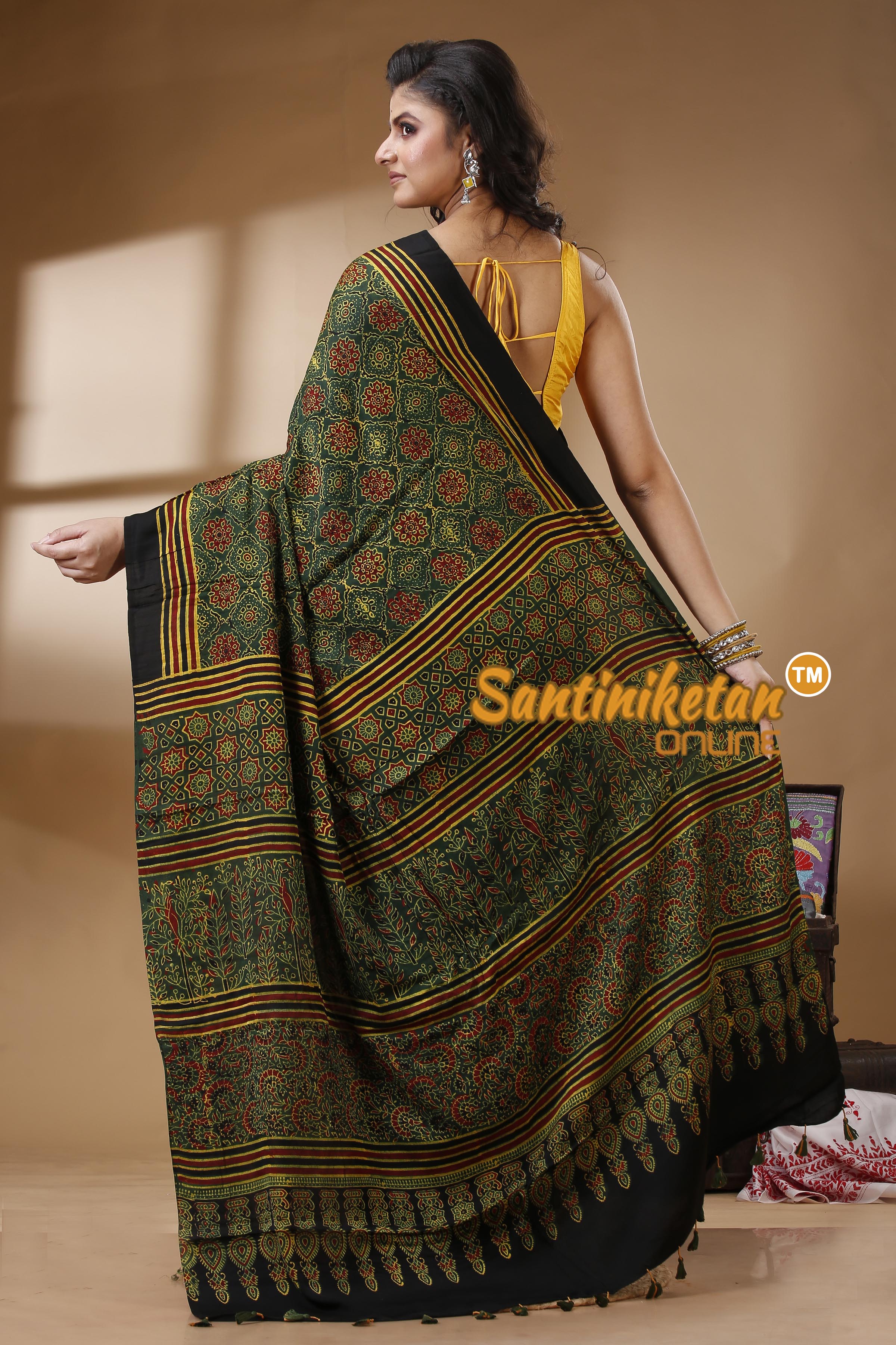 Ajrakh Hand Block On Modal Silk SN202523135