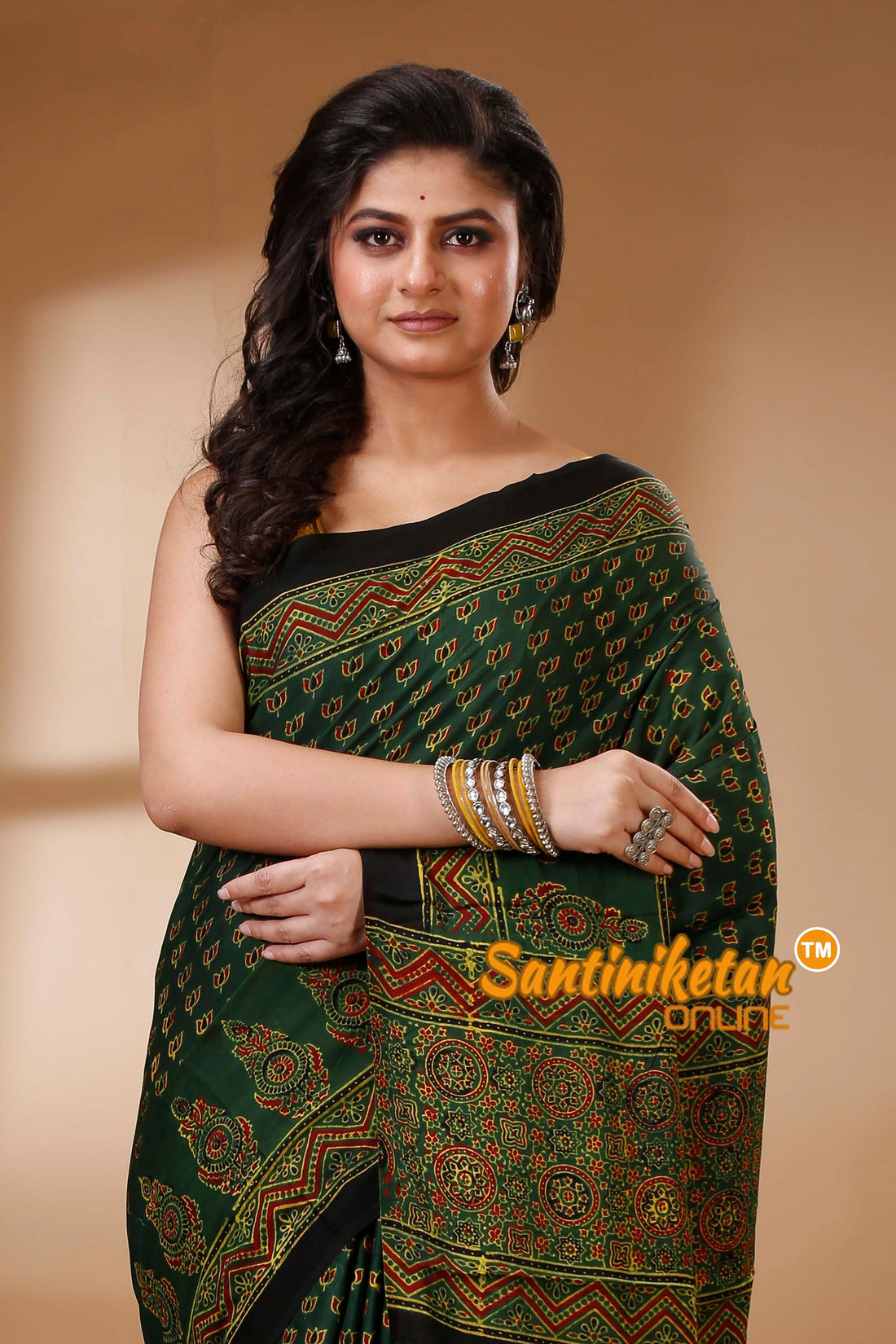 Ajrakh Hand Block On Modal Silk SN202523159