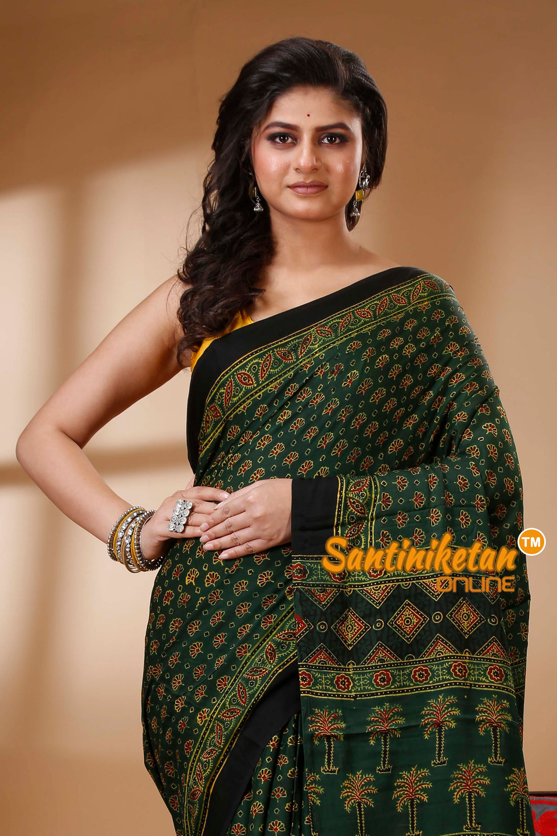 Ajrakh Hand Block On Modal Silk SN202523165