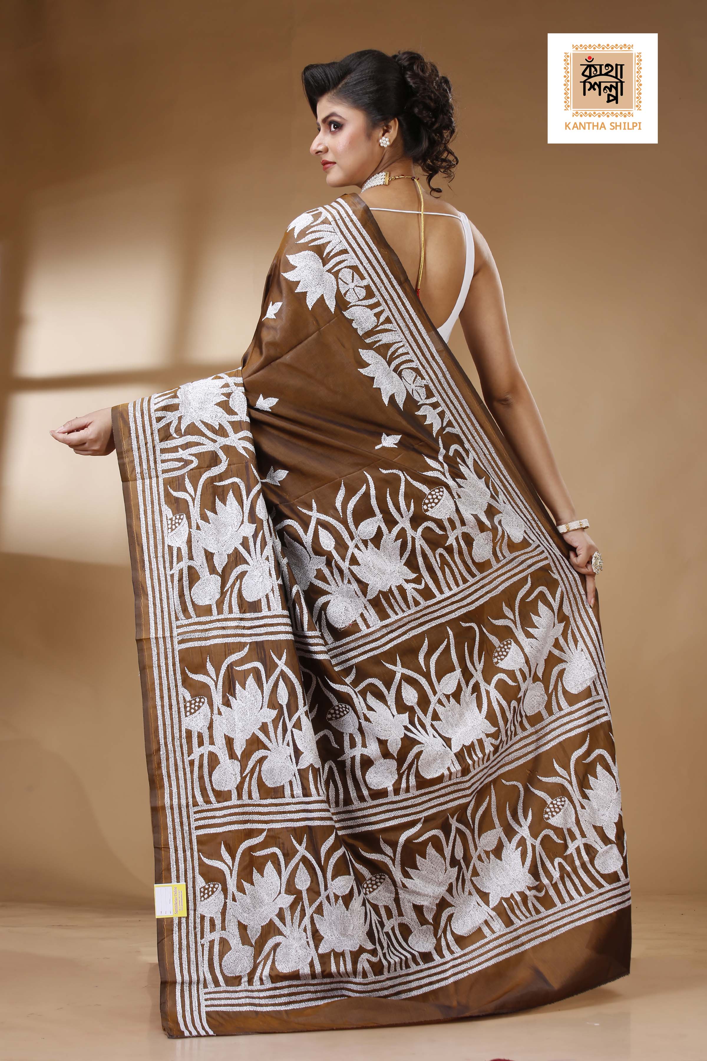 Bangalore Silk Kantha Stitch Saree SN202523310