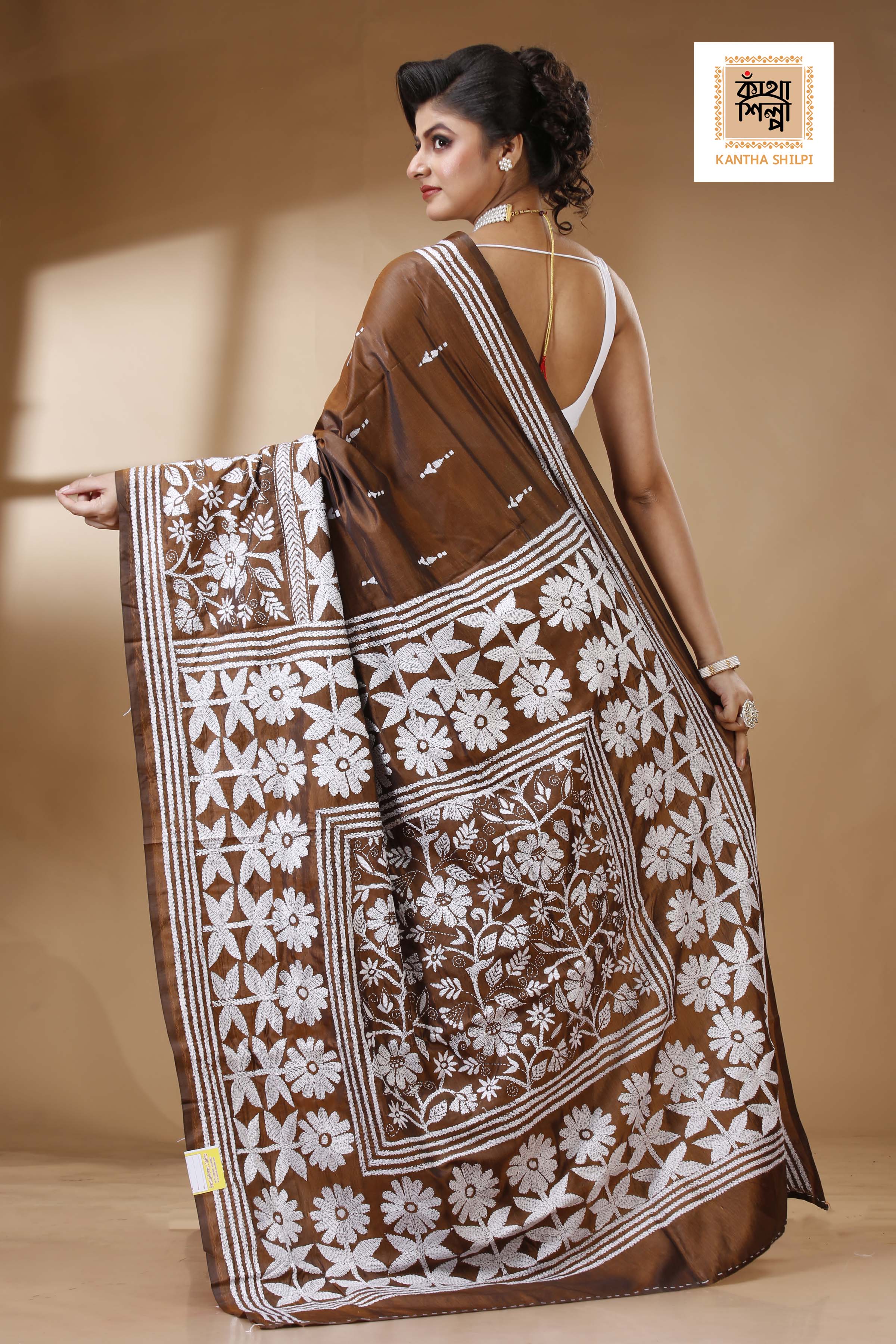 Bangalore Silk Kantha Stitch Saree SN202523376