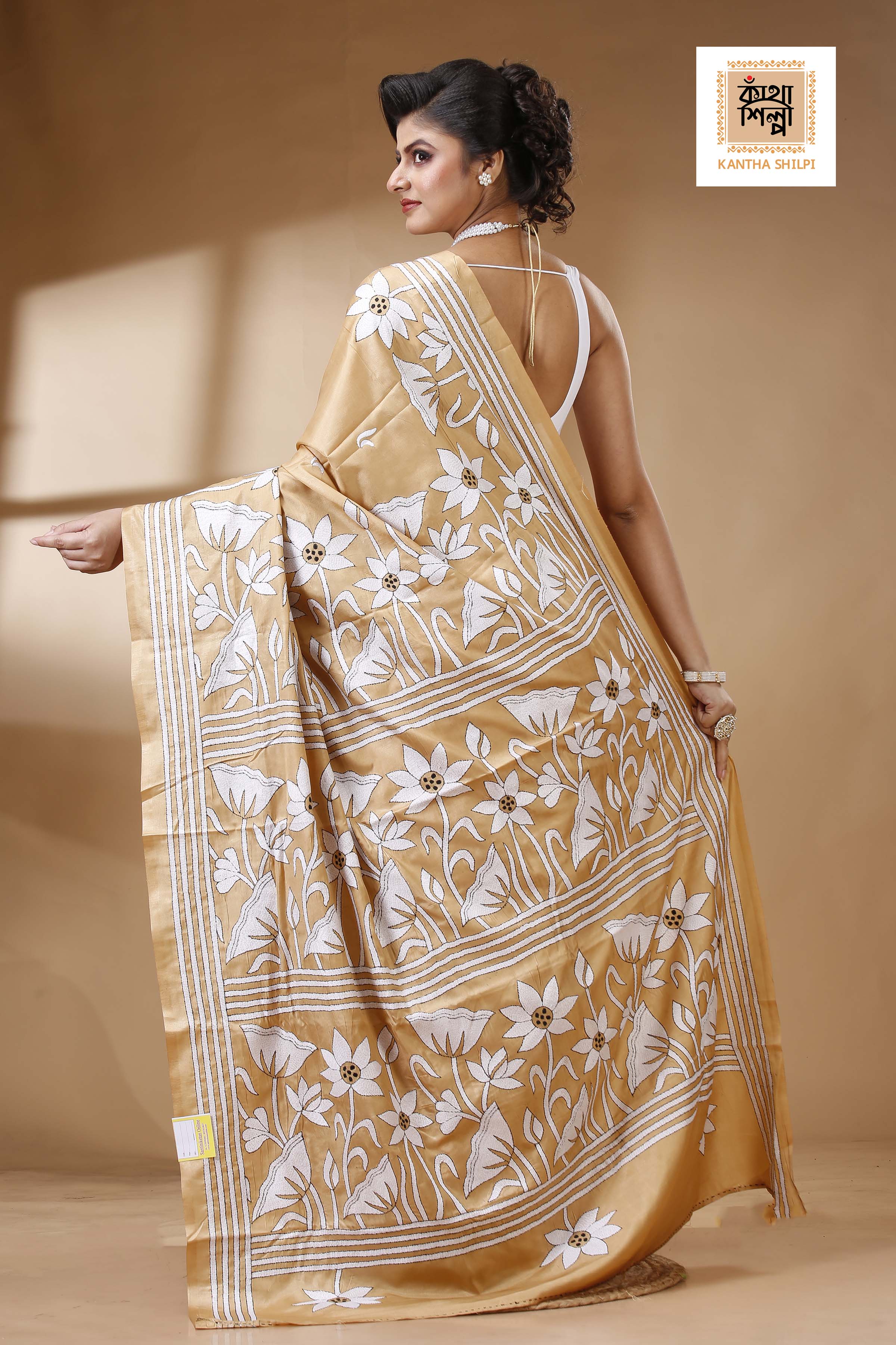 Bangalore Silk Kantha Stitch Saree SN202523461