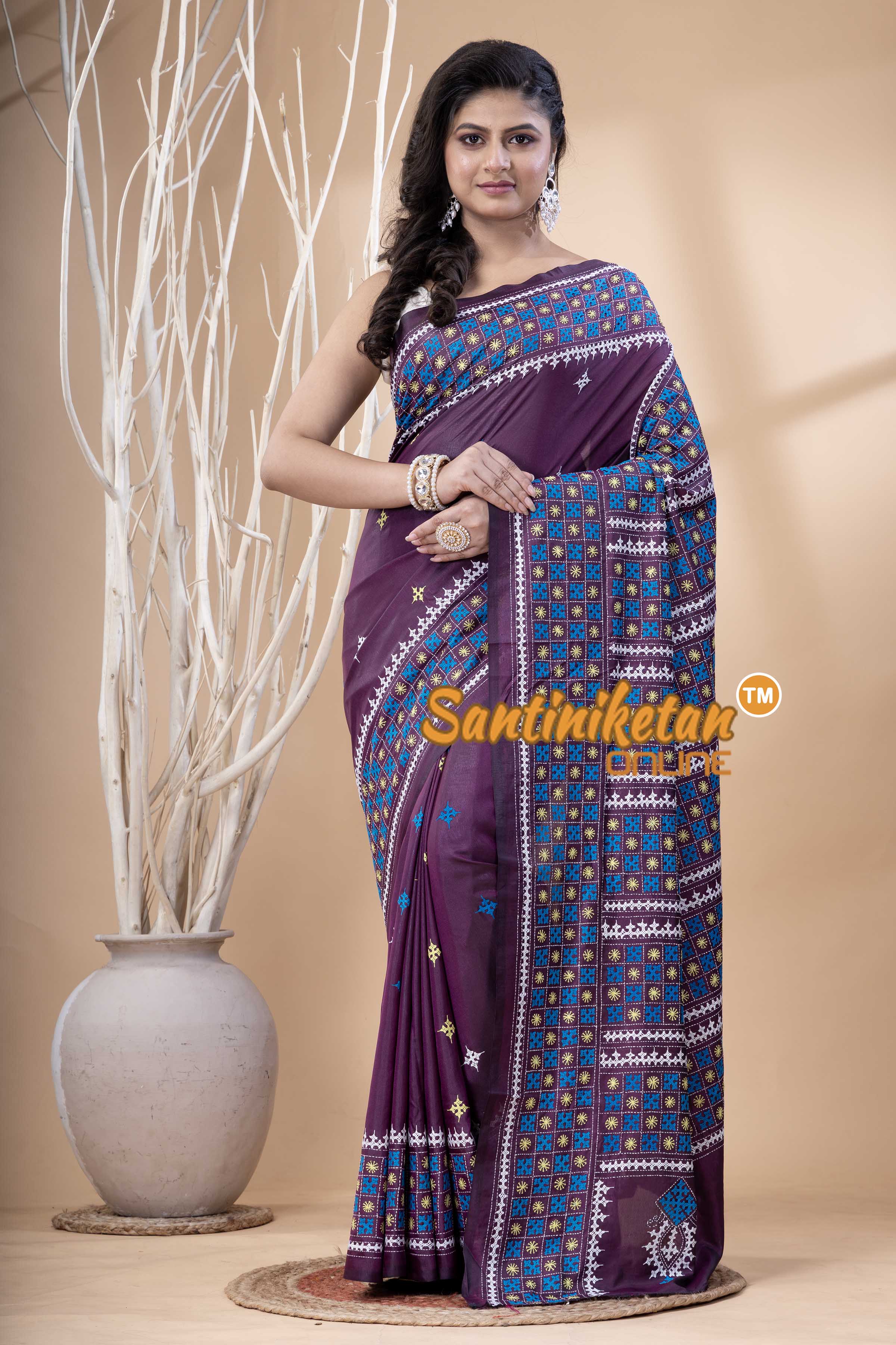 Bangalore Silk Gujrati Stitch Saree SN202523809
