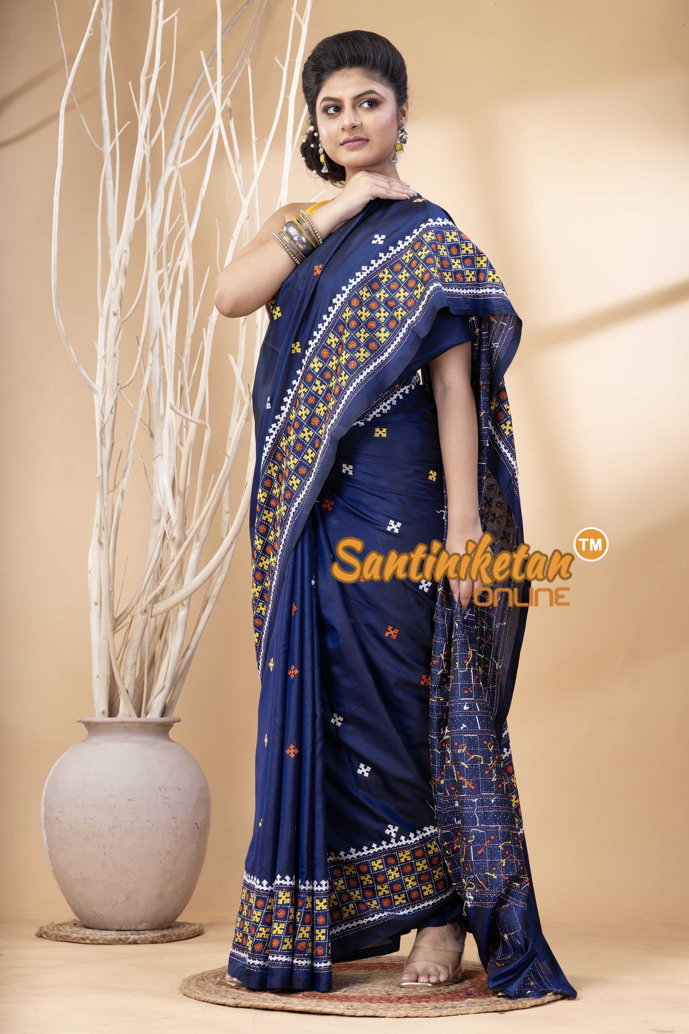 Bangalore Silk Gujrati Stitch Saree SN202524209