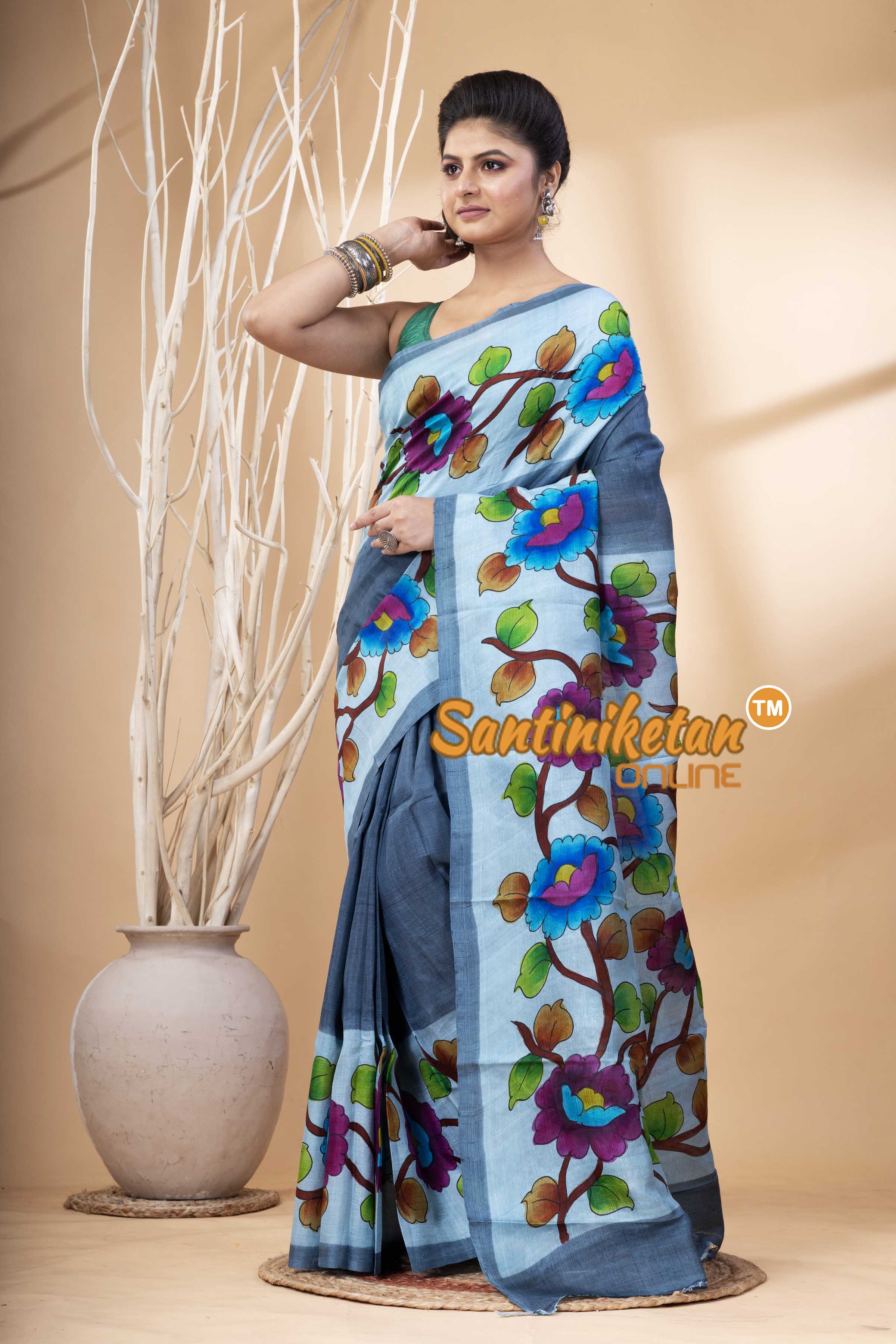 Hand Made Design On Murshidabad Silk SN202524323