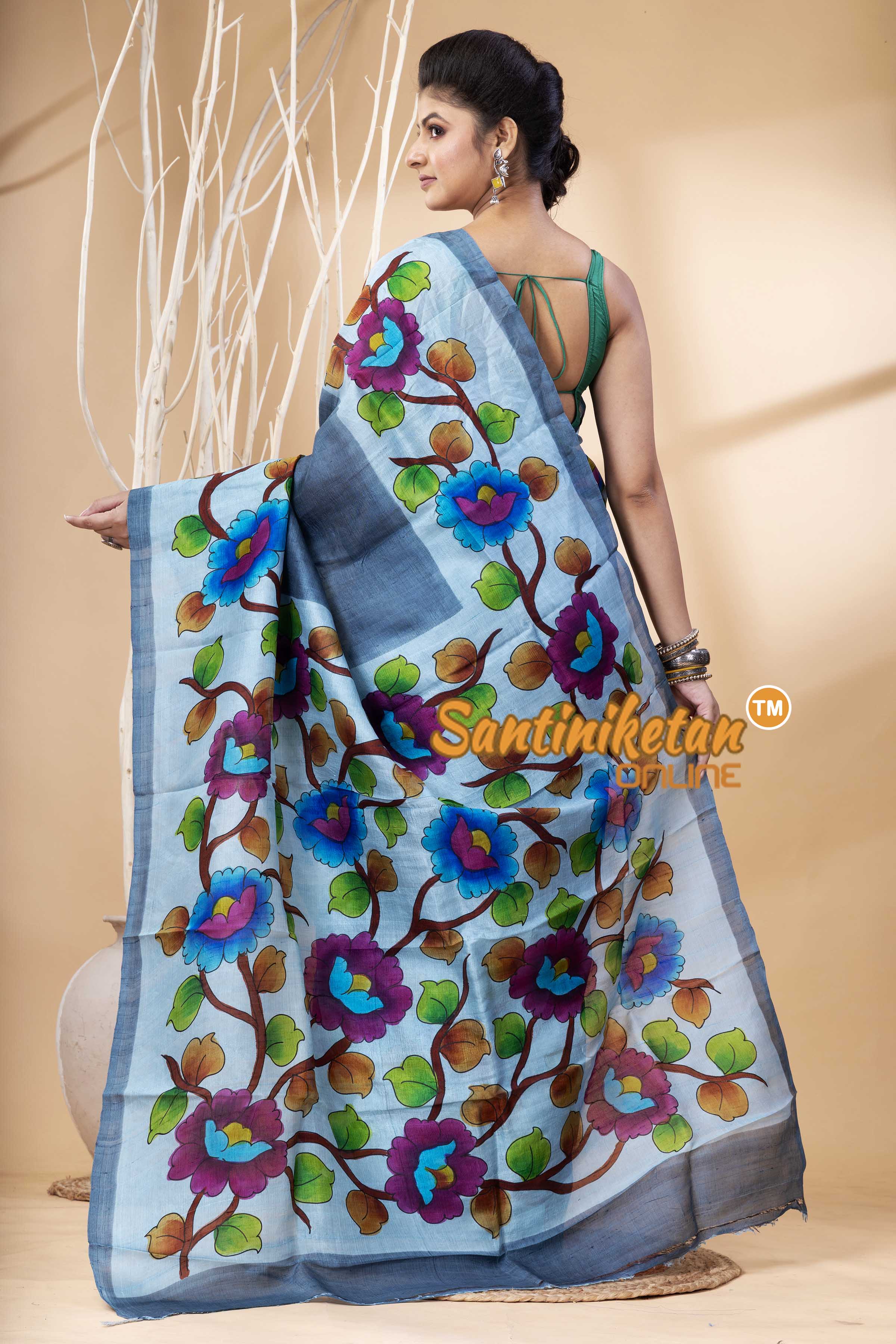 Hand Made Design On Murshidabad Silk SN202524323