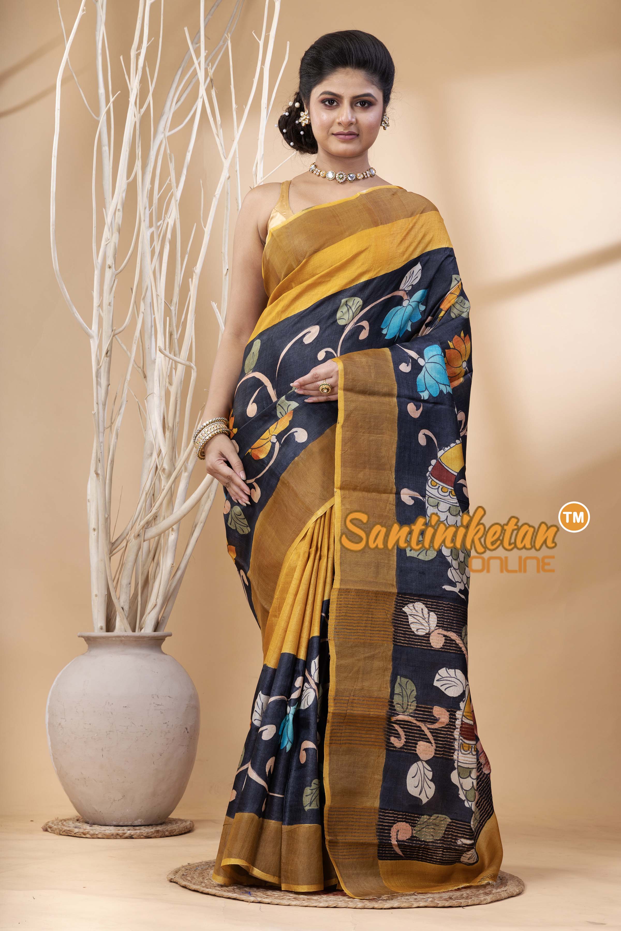 Pure Zari Tussar Hand Painted Saree SN202524381