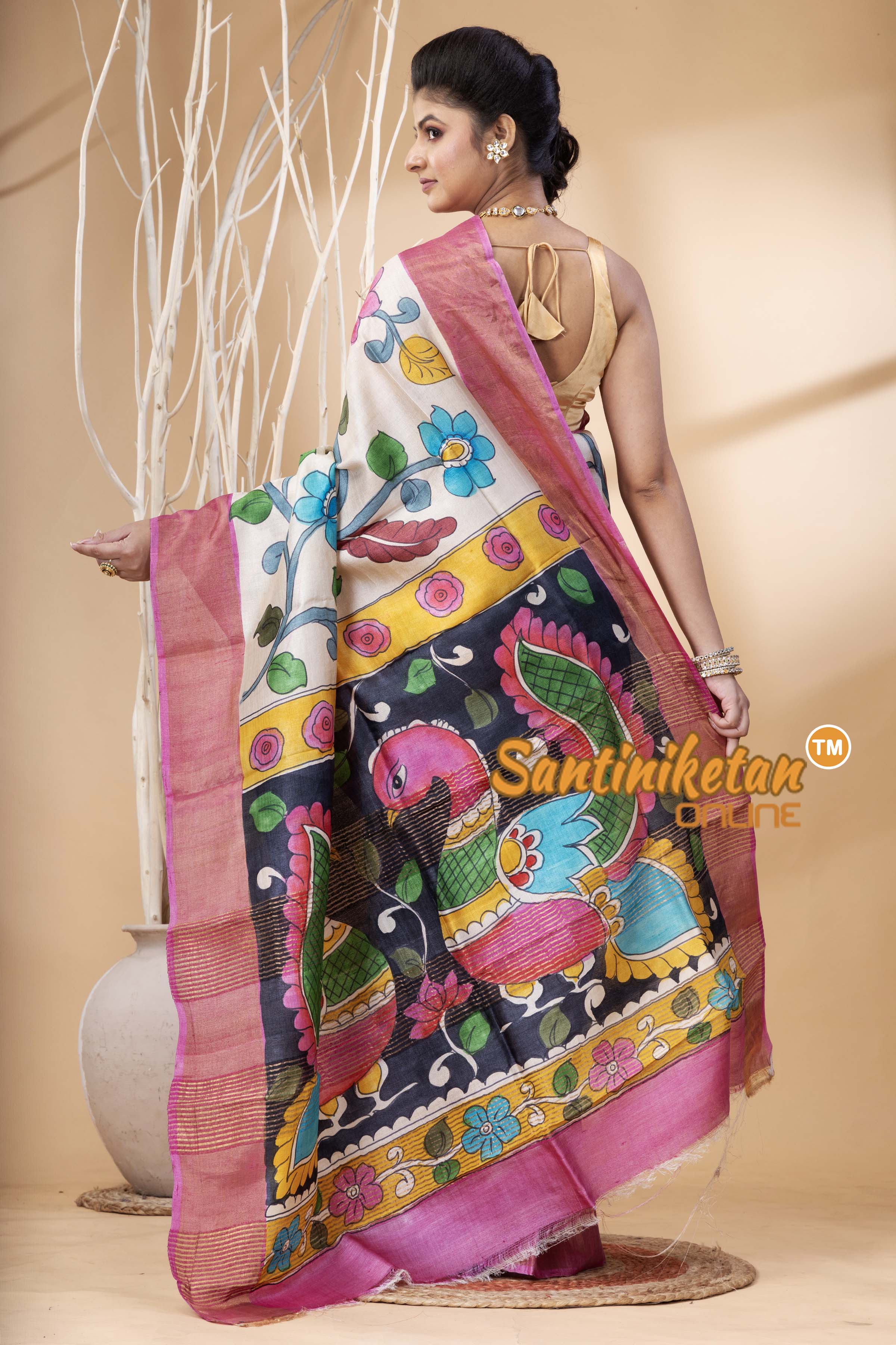 Pure Zari Tussar Hand Painted Saree SN202524387