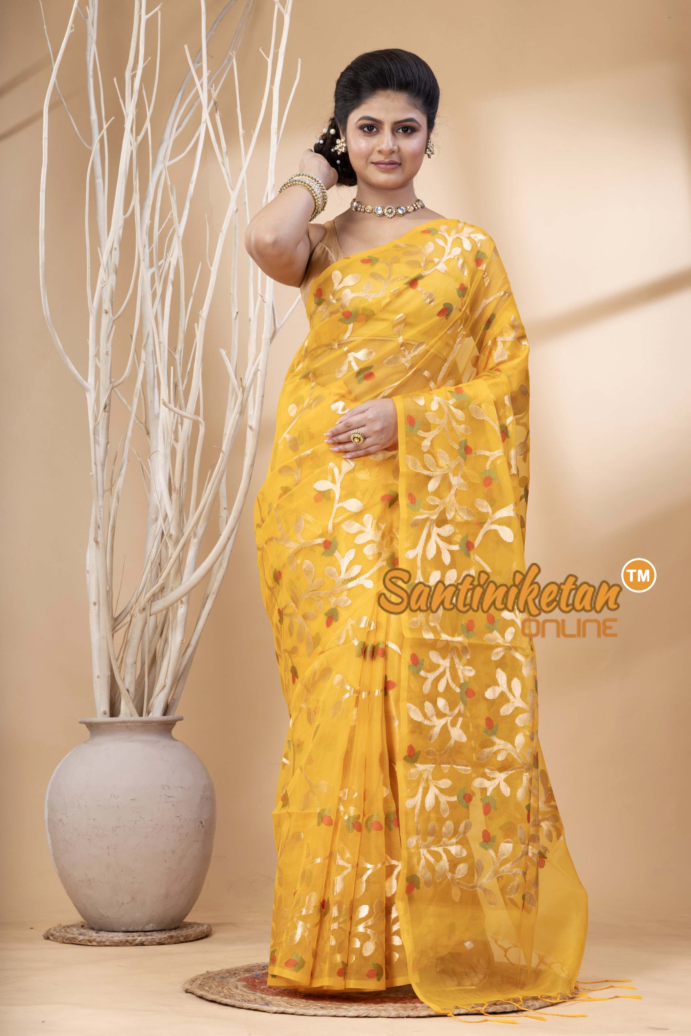 Resham Maslin Jamdani Saree SN202524393