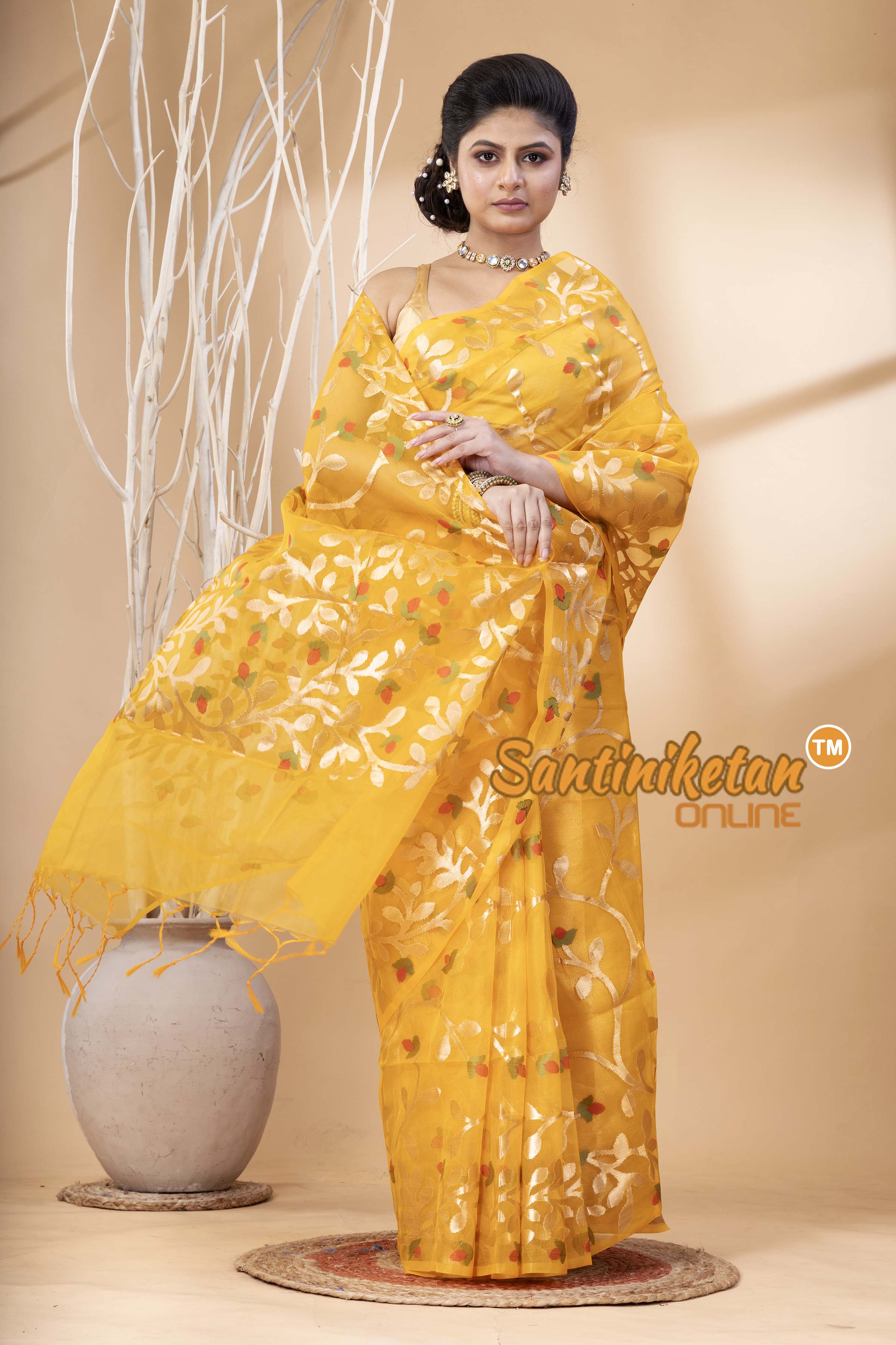 Resham Maslin Jamdani Saree SN202524393