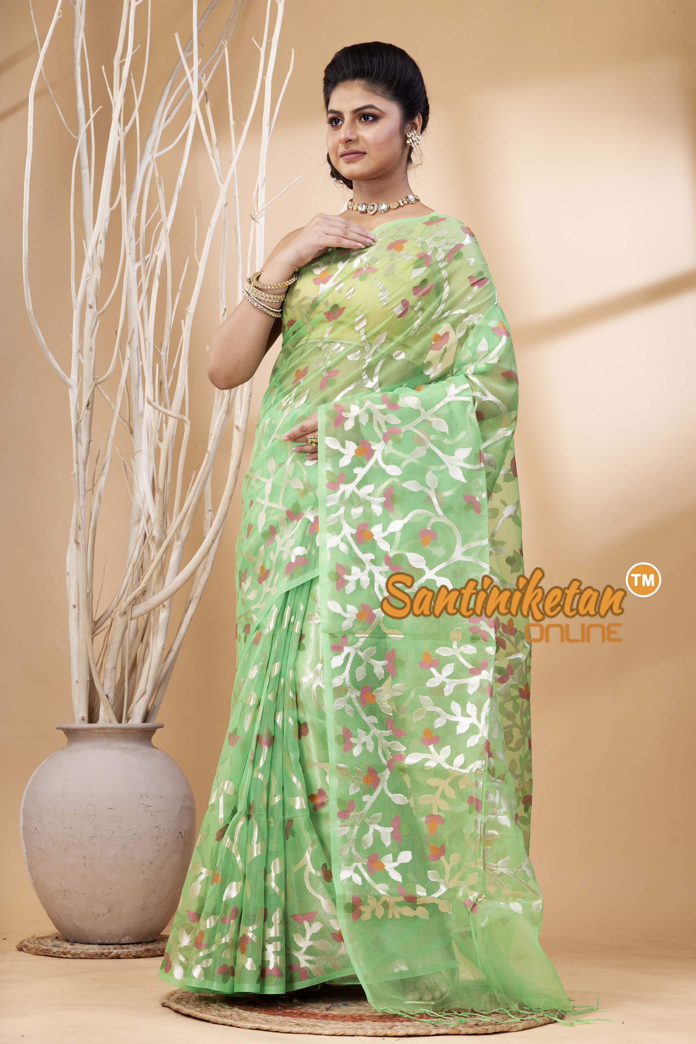 Resham Maslin Jamdani Saree SN202524399