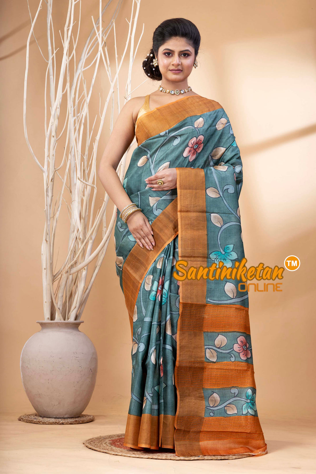 Pure Zari Tussar Hand Painted Saree SN202524447