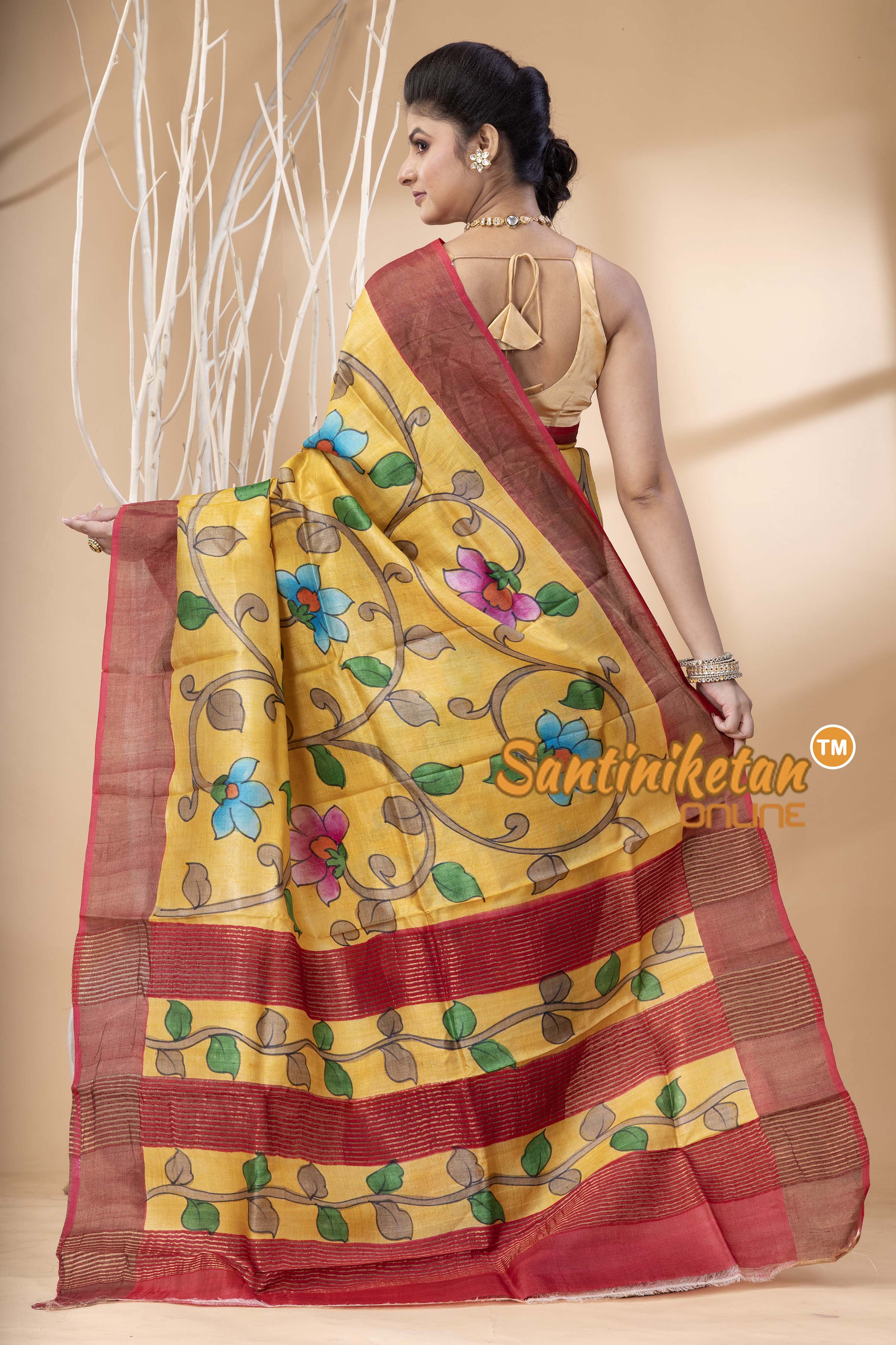 Pure Zari Tussar Hand Painted Saree SN202524489