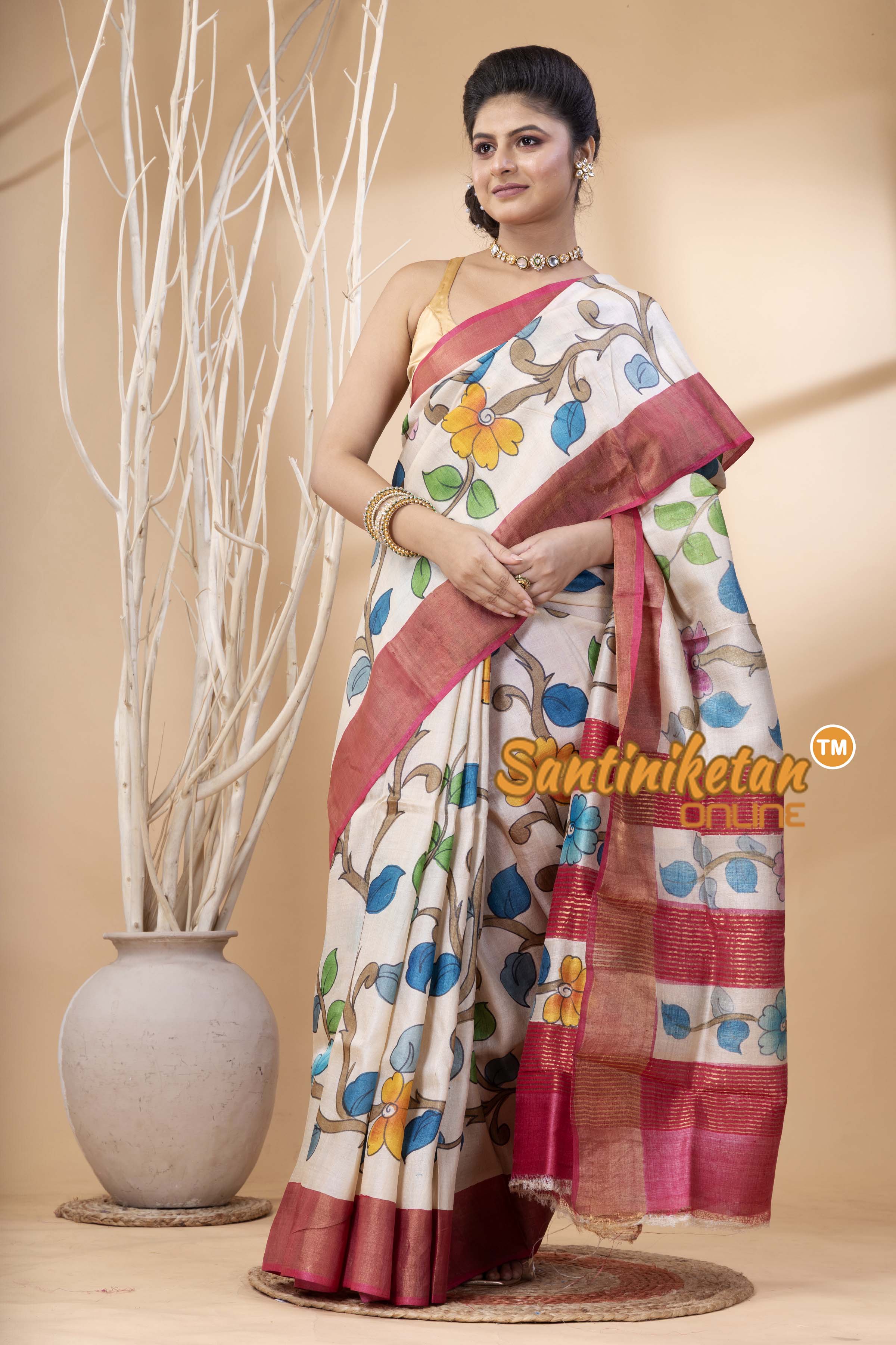 Pure Zari Tussar Hand Painted Saree SN202524495