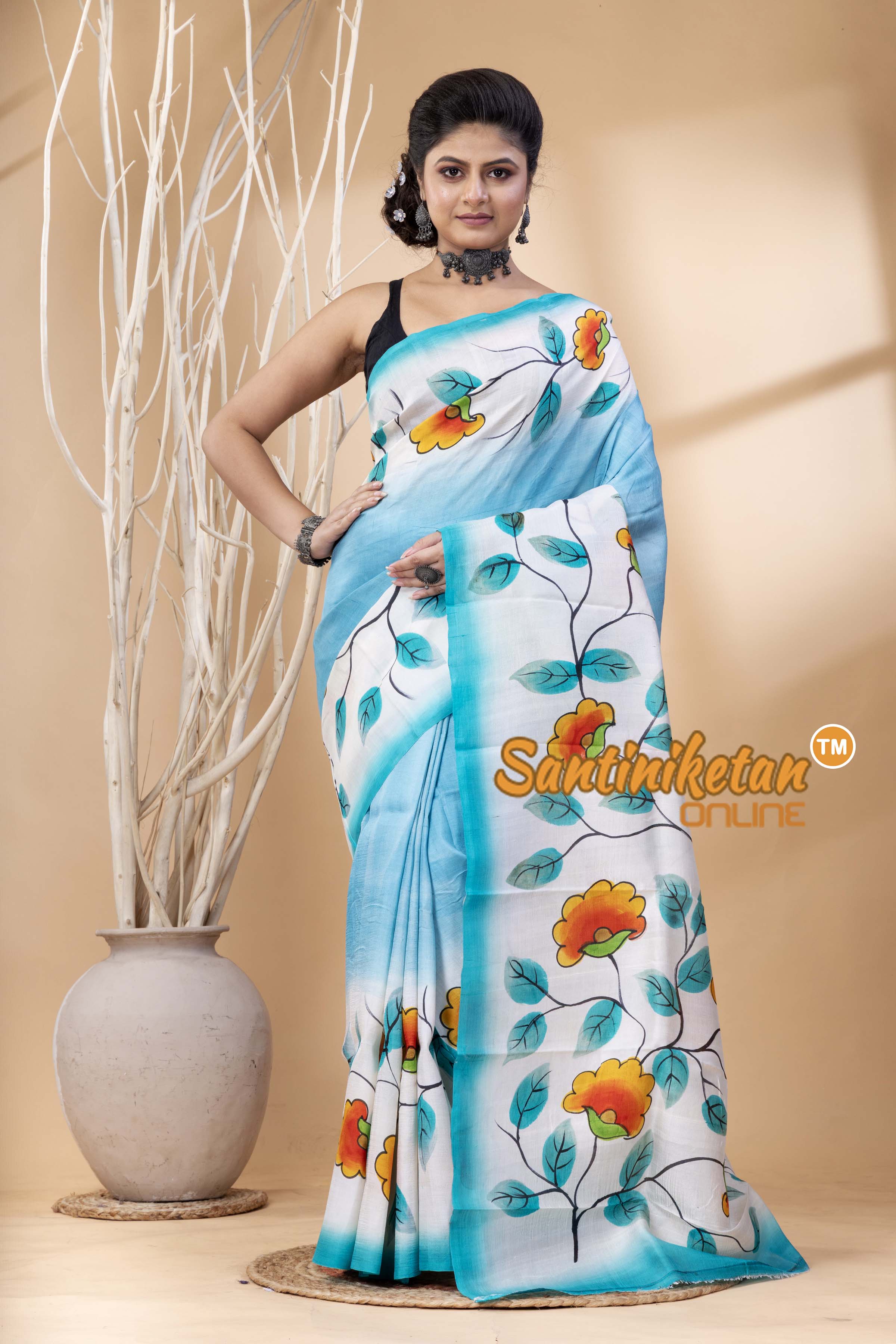 Hand Made Design On Murshidabad Silk SN202524549