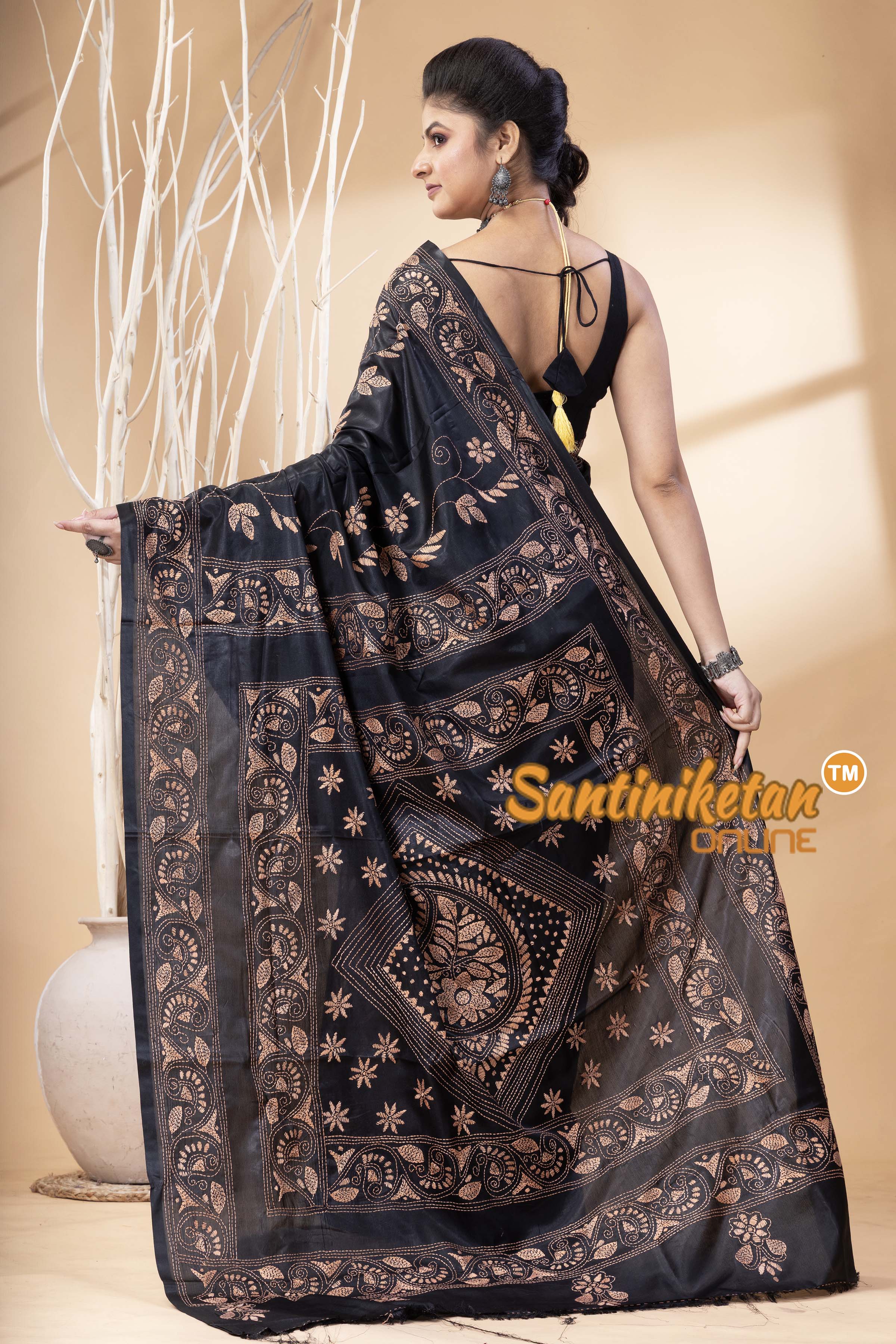 Bangalore Silk Kantha Stitch Saree SN202524716