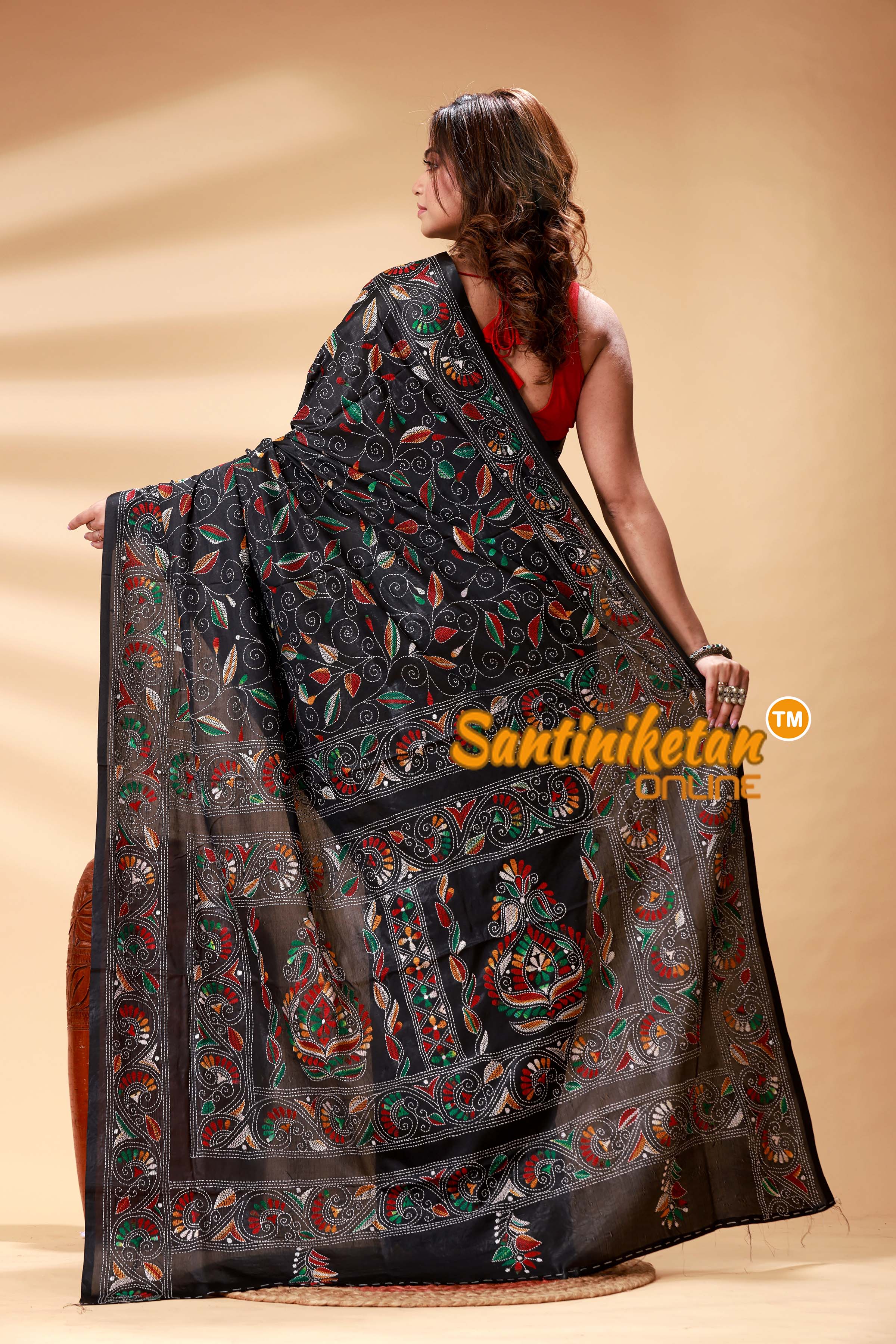 Bangalore Silk Kantha Stitch Saree SN202524772